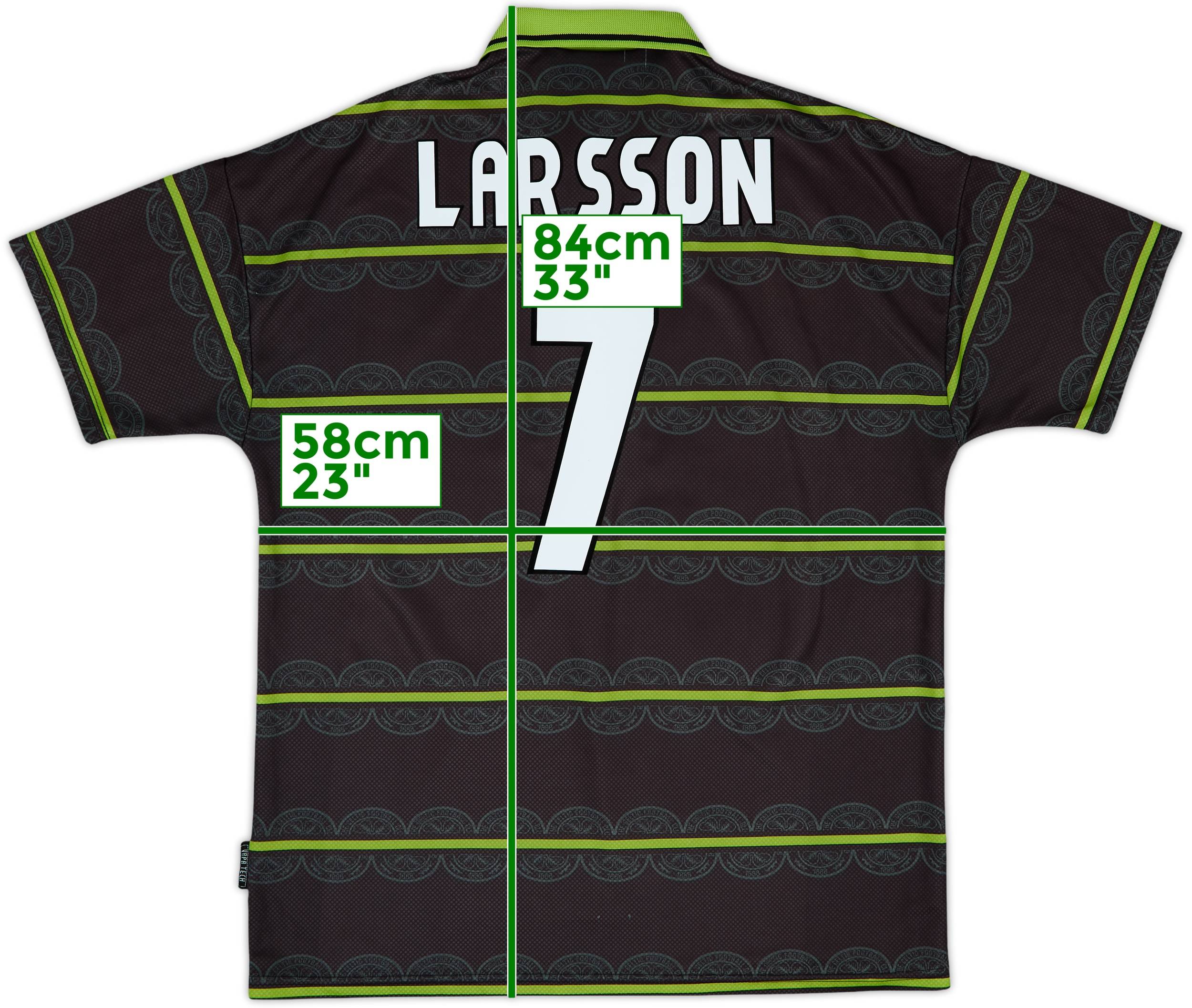 ウェア Celtic 1998/99 Home Uniform #7 LARSSON 1999-01 Celtic Home Shirt Larsson #7 - 9/10 - (XL)