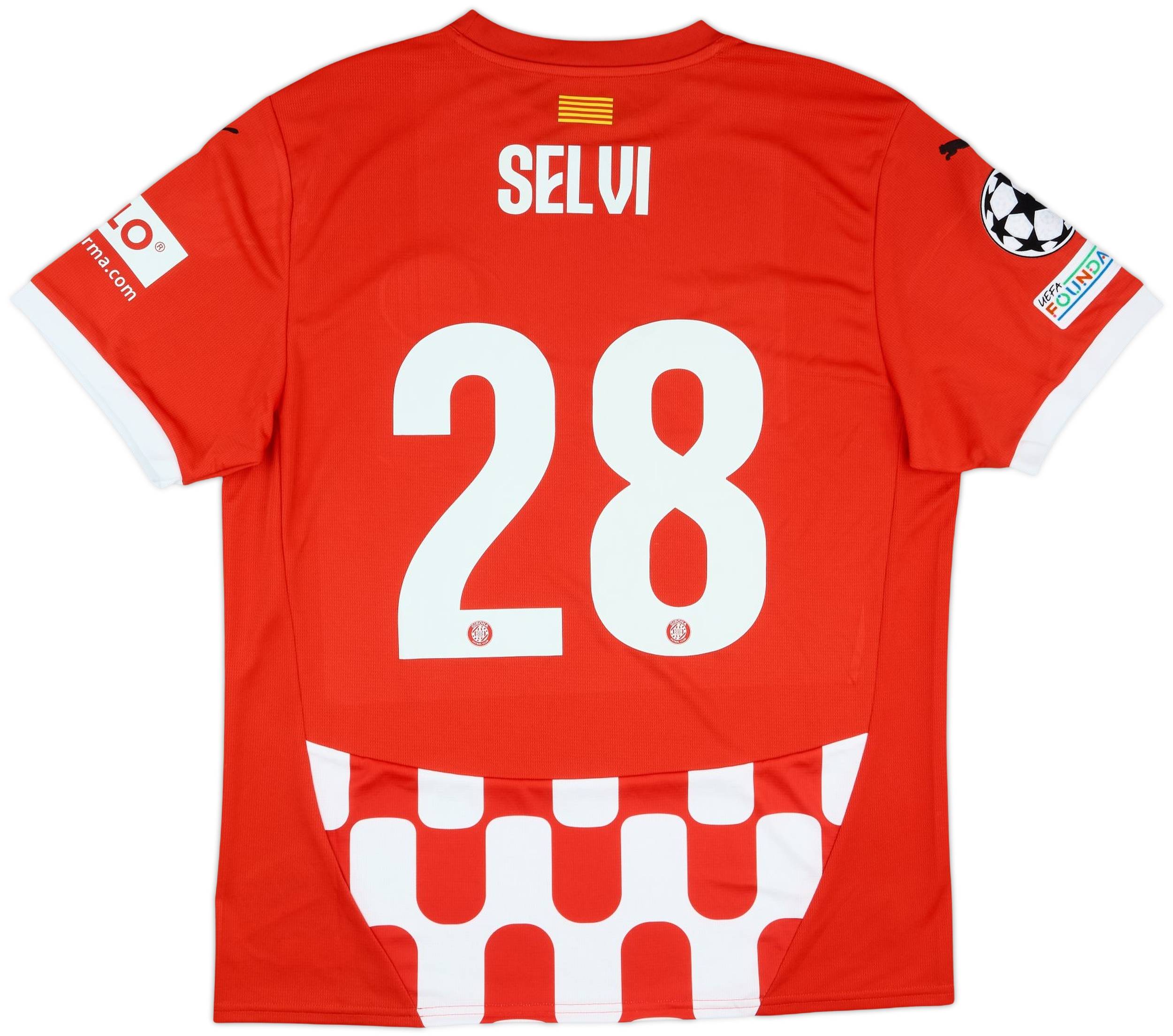 2024-25 Girona Match Issue Champions League Home Shirt Selvi #28