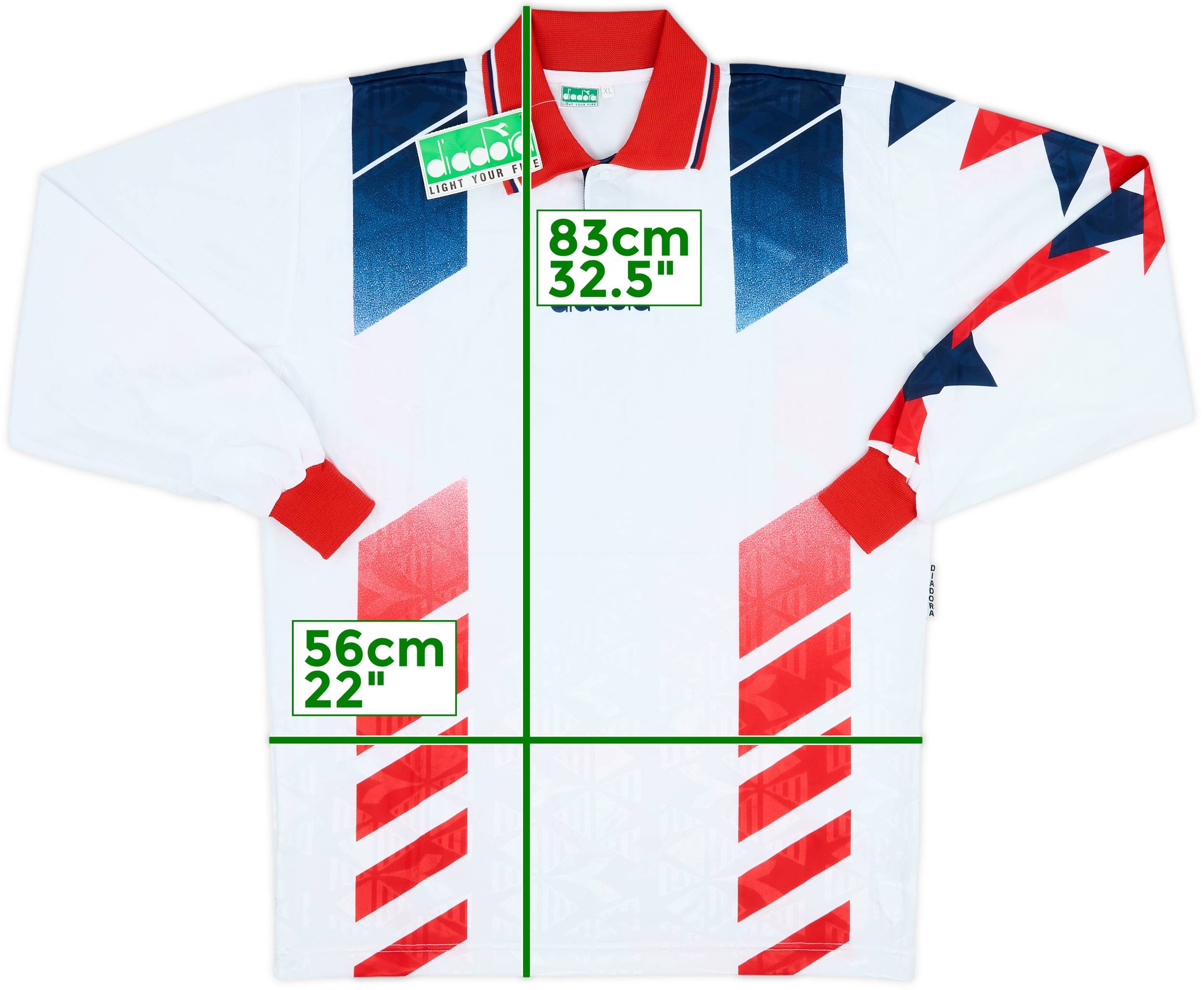 diadora イタリア代表 サッカー シャツ Lサイズ MADE IN UK 1990s Diadora Template L/S Shirt (XL)