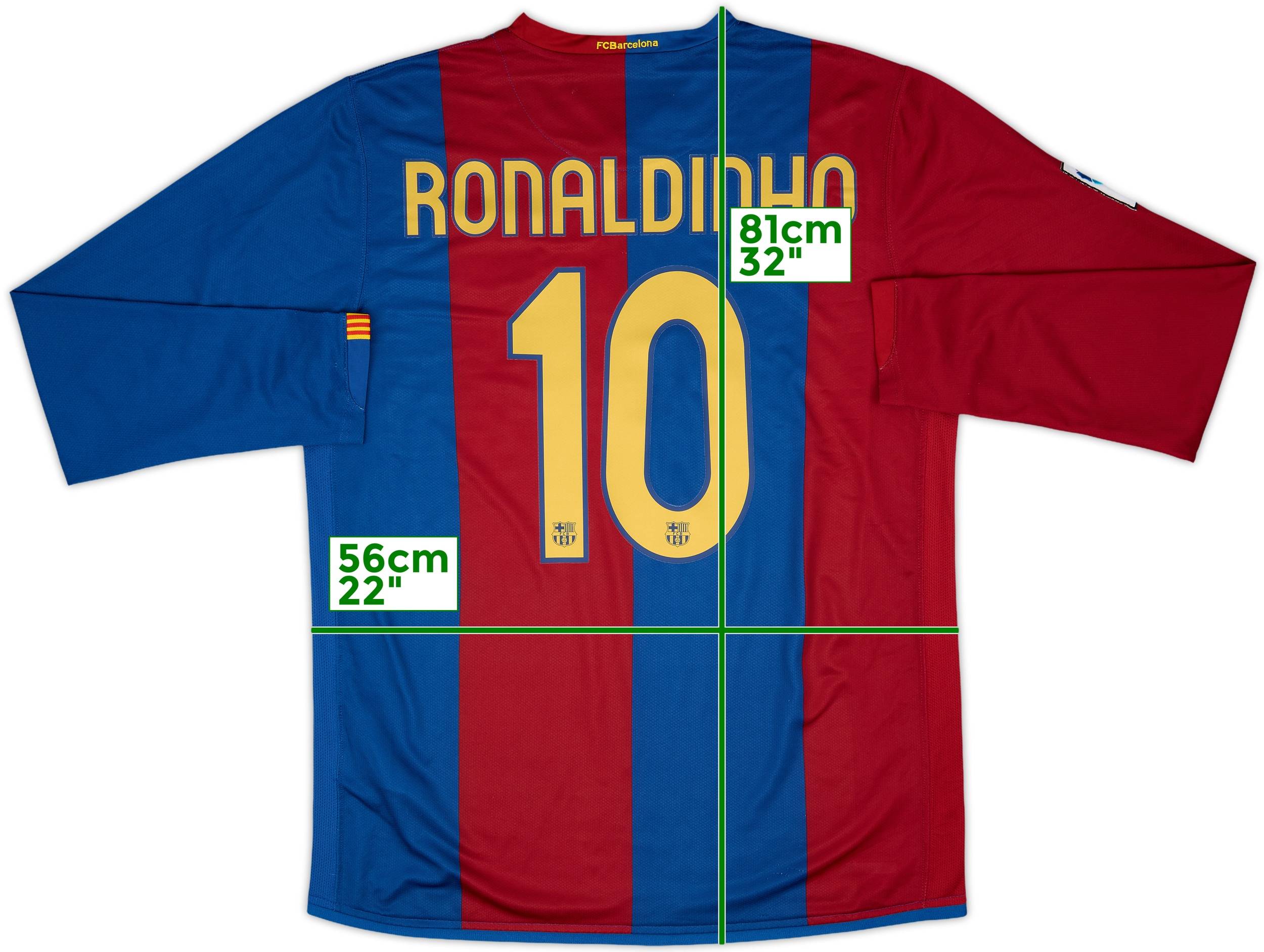 2006-07 Barcelona Home L/S Shirt Ronaldinho #10 - 7/10 - (L)