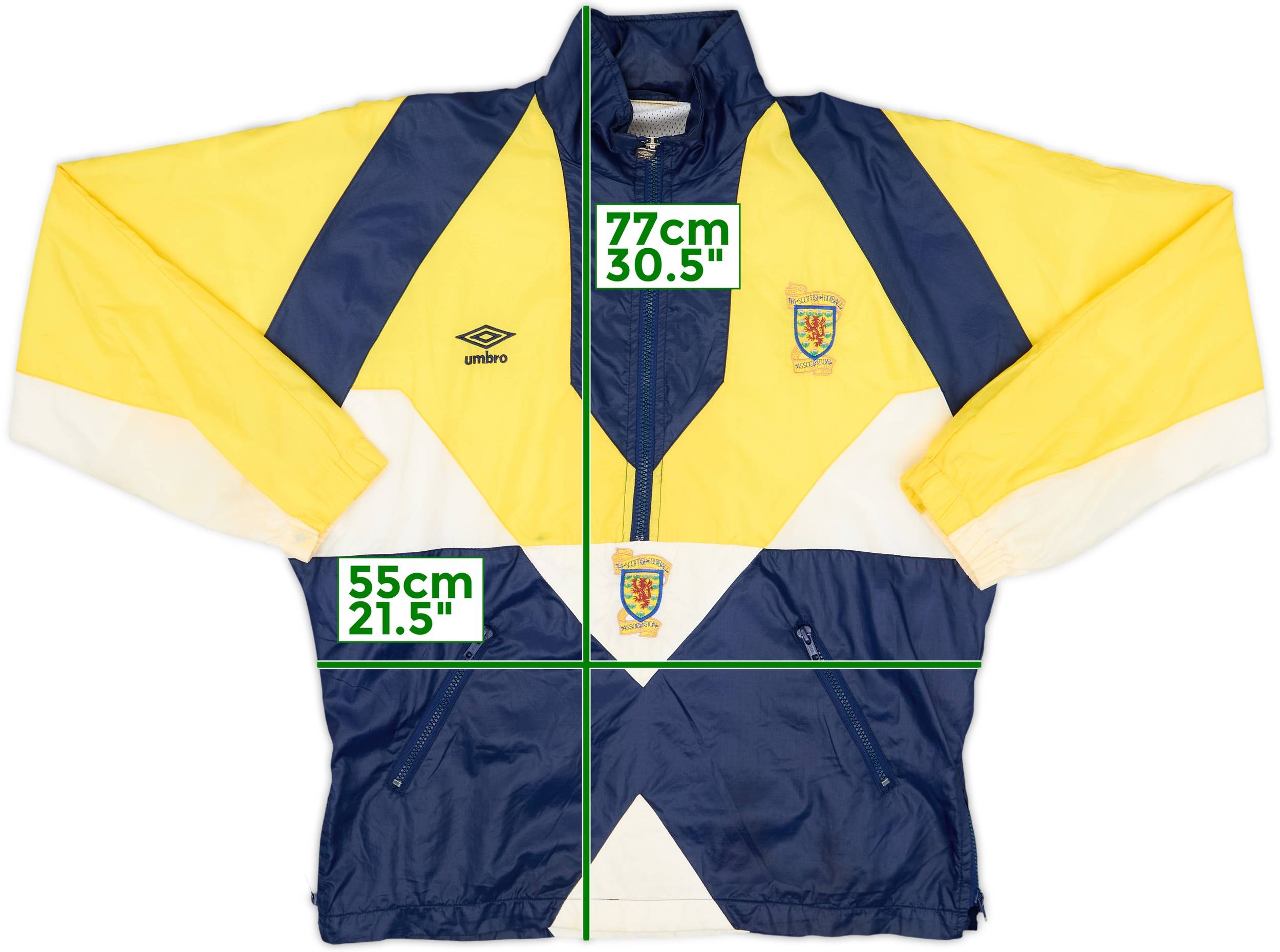 【1990-92 Umbro Scotland tracktop jacket】 1990-92 Scotland Umbro 1/2 Zip Track Jacket - 8/10 - (L)
