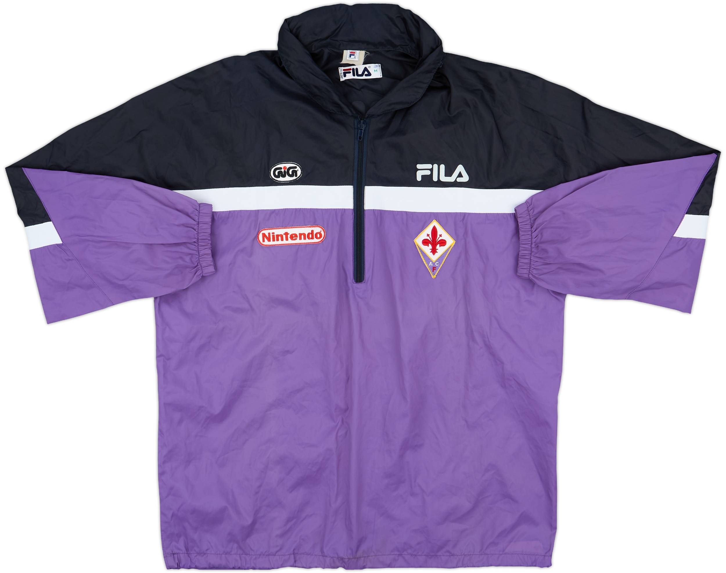 1997-98 Fiorentina Fila Hooded 1/4 Zip Track Jacket - 9/10