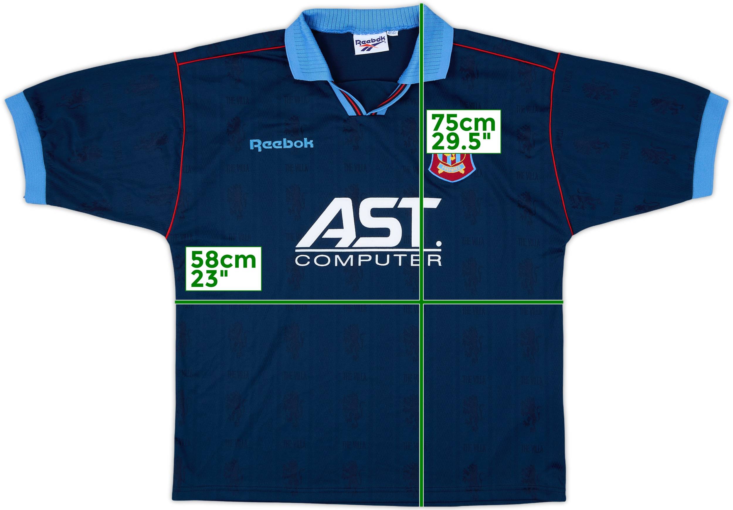 Reebok Aston Villa シャツ 1995-97 Aston Villa Home Shirt - 7/10 - (S)