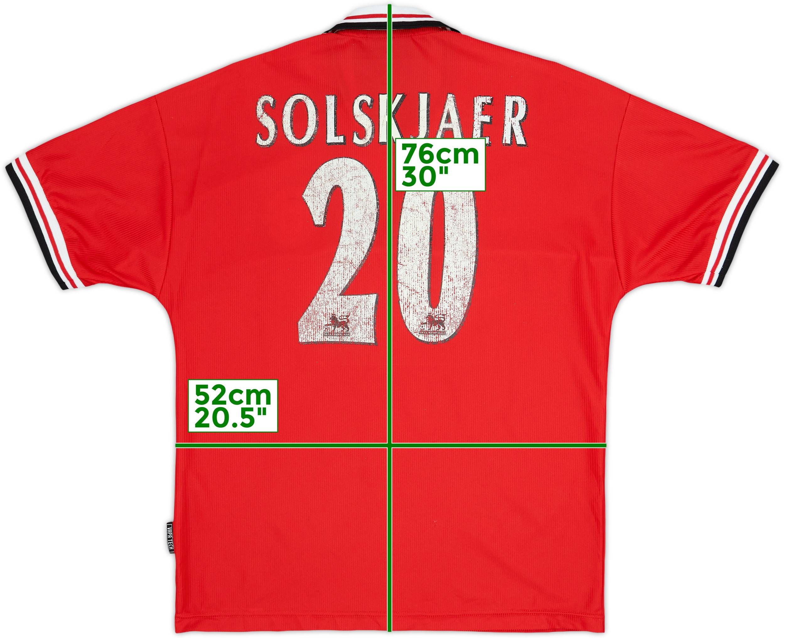 1998-00 Manchester United Home Shirt Solskjaer #20 - 5/10 - (M)