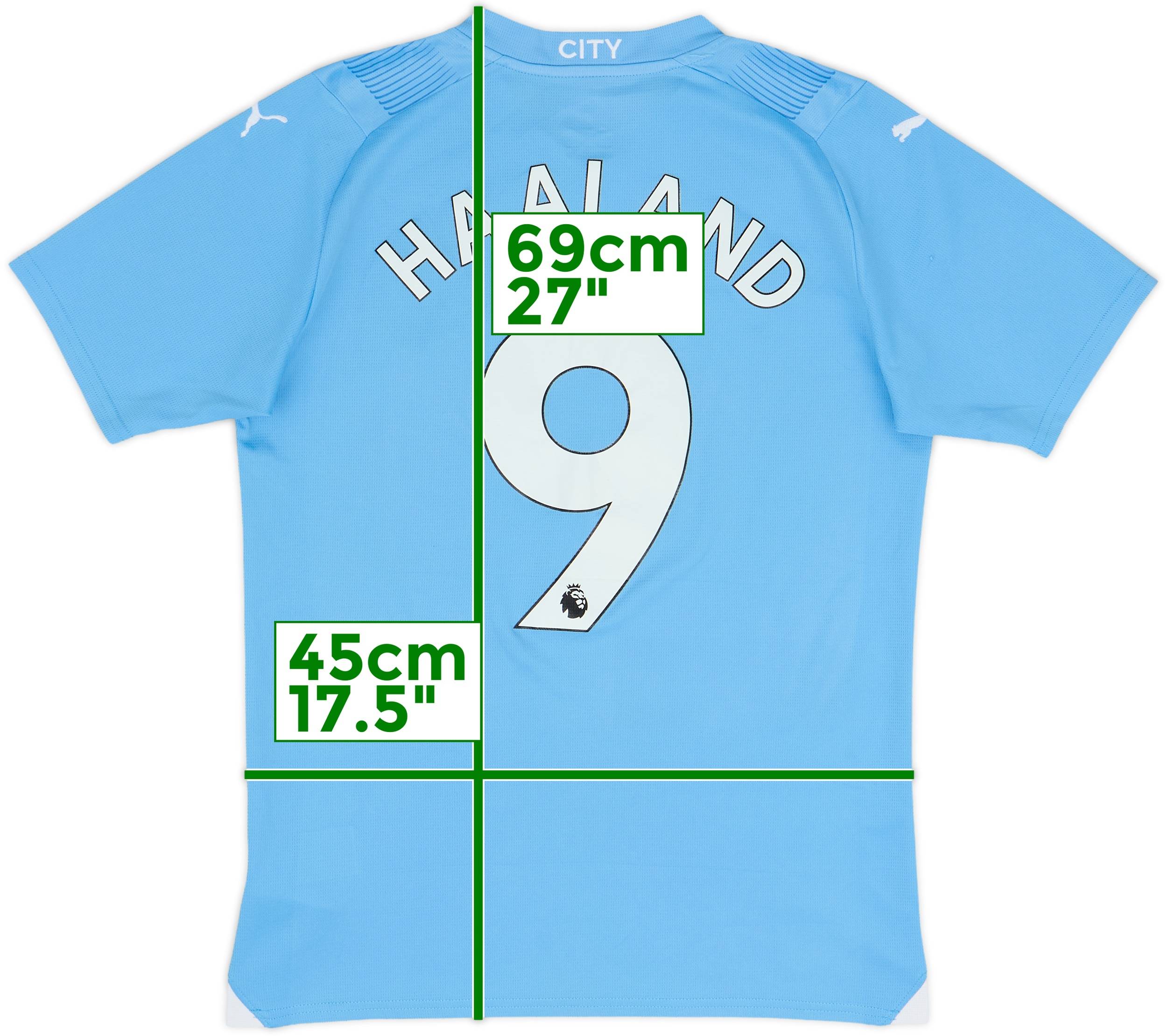 2023-24 Manchester City Home Shirt Haaland #9 - 8/10 - (S)