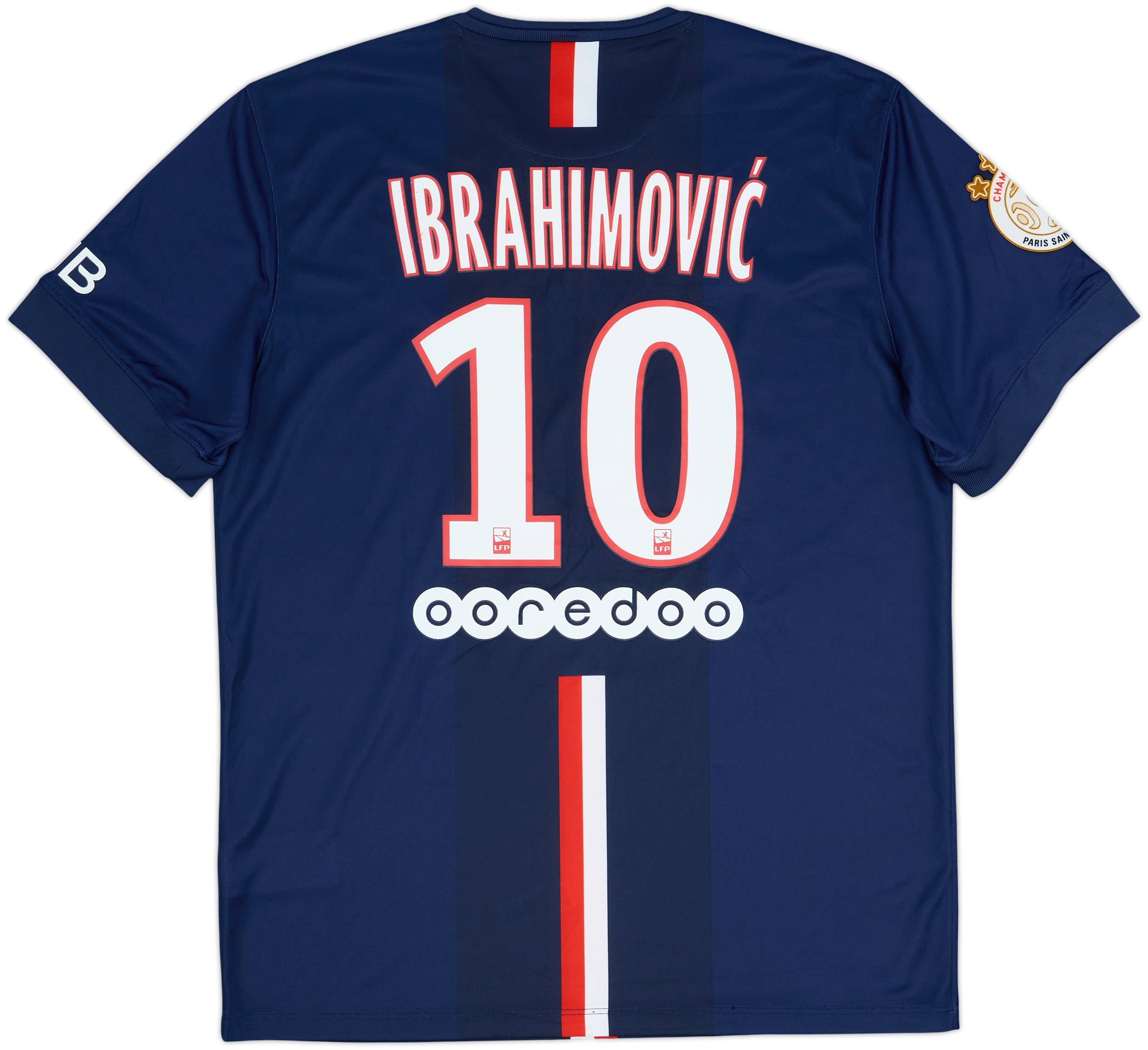 2014-15 Paris Saint-Germain Home Shirt Ibrahimovic #10 - 7/10 - (L)
