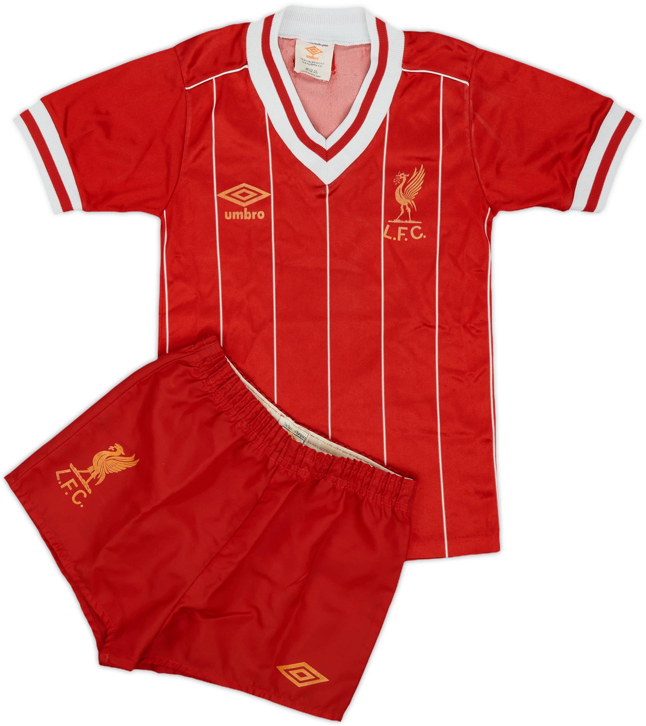1982-85 Liverpool Home Shirt and Shorts - 6/10 - (S.Boys)
