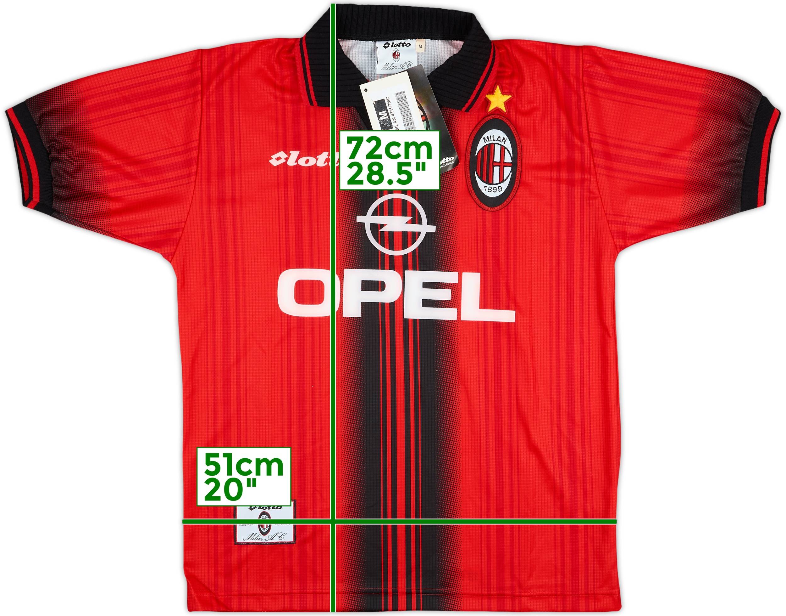激レア　ACミラン 1997 1998 4th フレンドリーマッチシャツ 1997-98 AC Milan Fourth Shirt (M)
