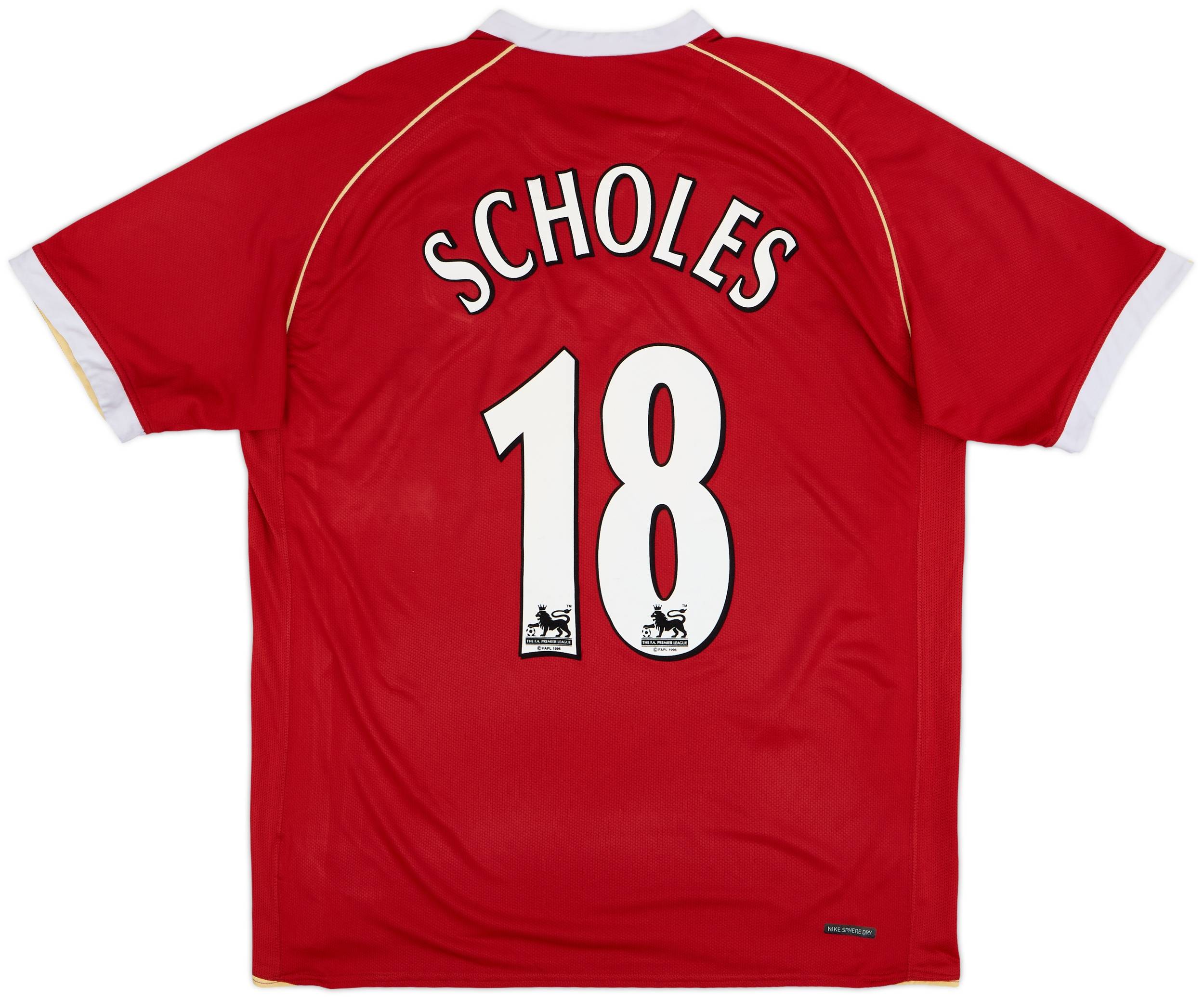 2006-07 Manchester United Home Shirt Scholes #18 - 7/10 - (XXL)