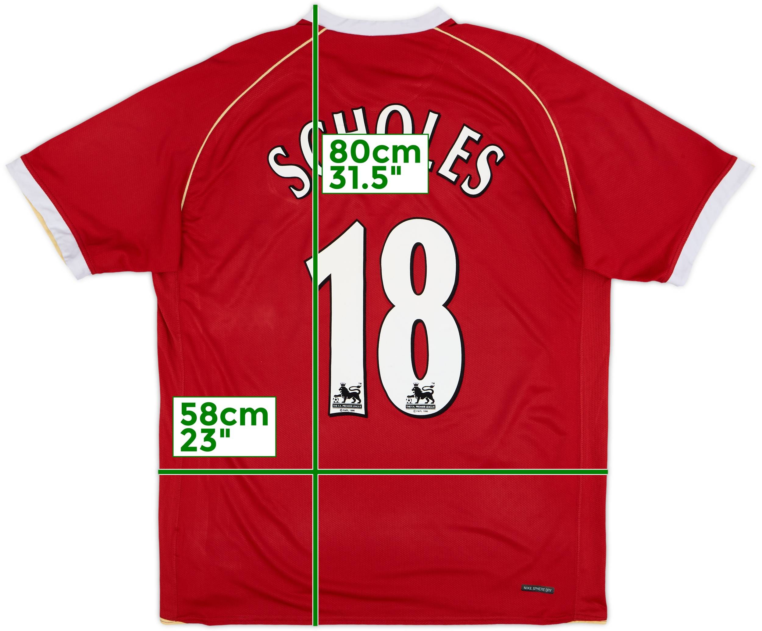 2006-07 Manchester United Home Shirt Scholes #18 - 7/10 - (XXL)