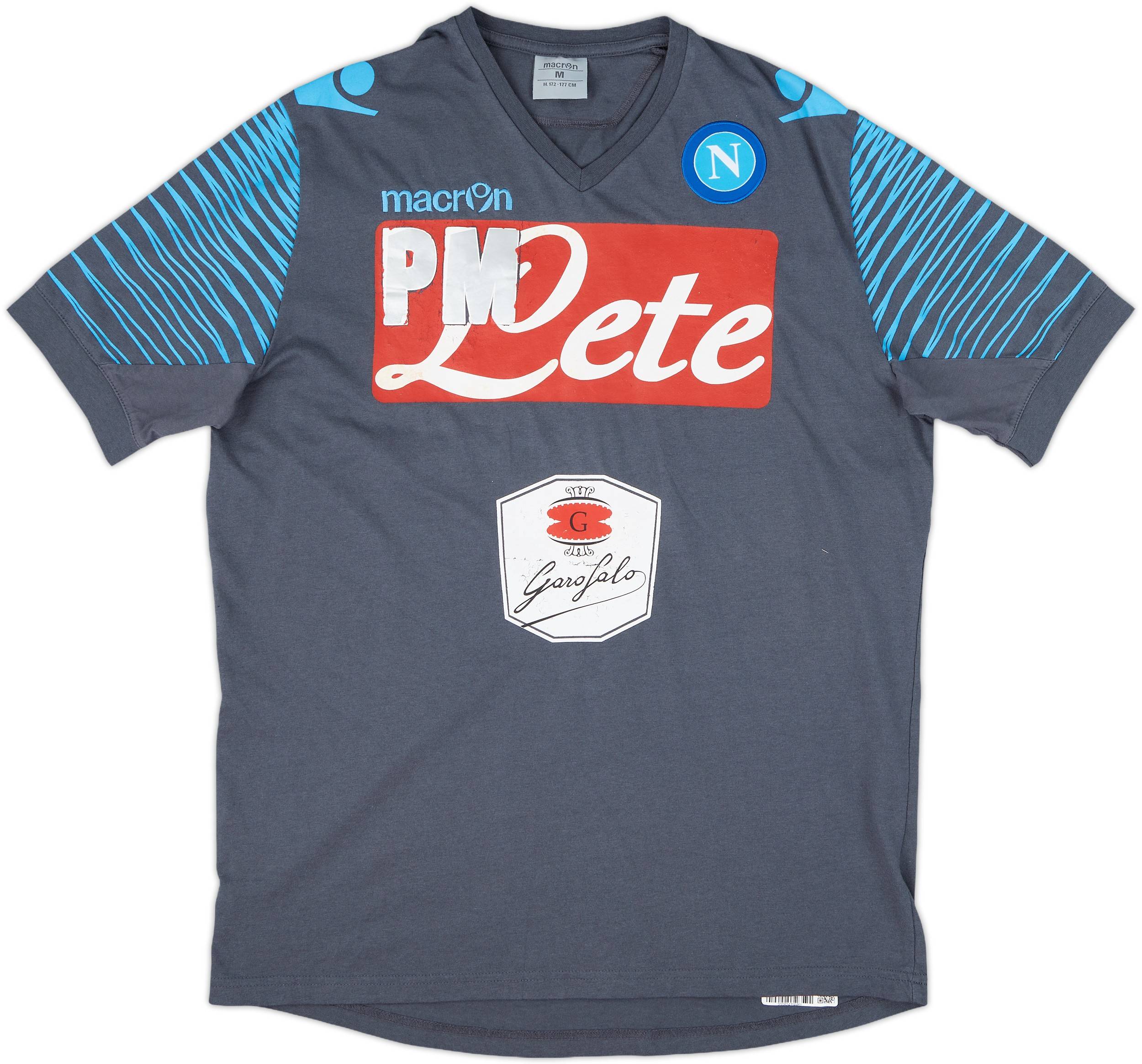2014-15 Napoli Staff Issue Macron Cotton Tee 'PM' - 5/10 - (M)