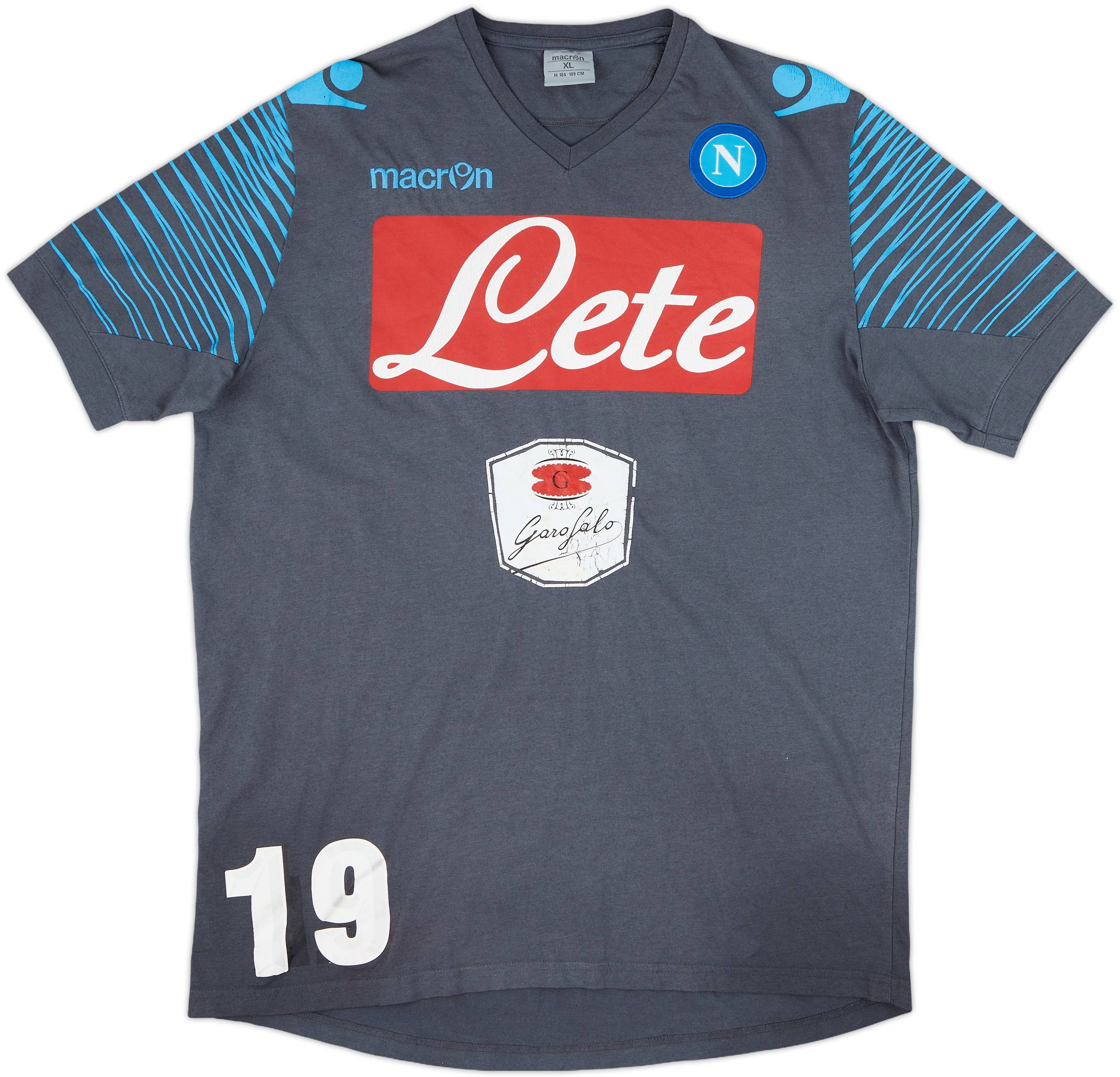 2014-15 Napoli Player Issue Macron Cotton Tee #19 - 5/10 - (XL)
