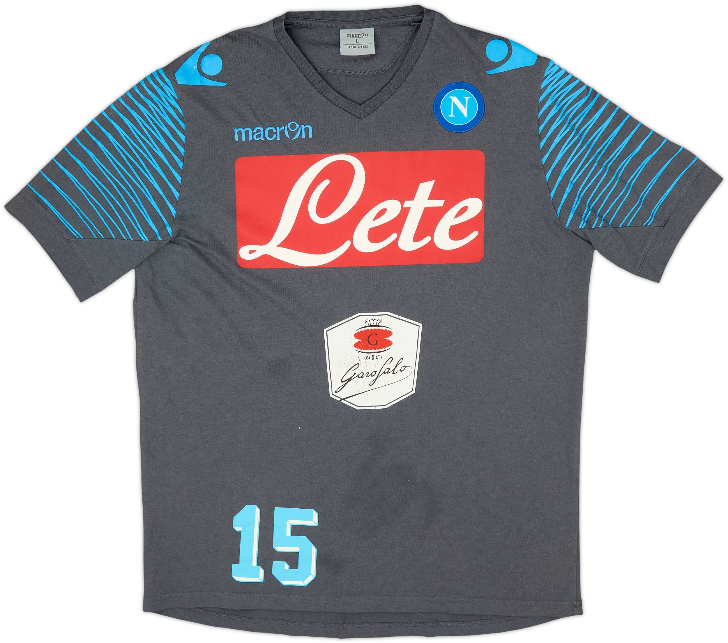 2014-15 Napoli Player Issue Macron Cotton Tee #15 - 5/10 - (L)