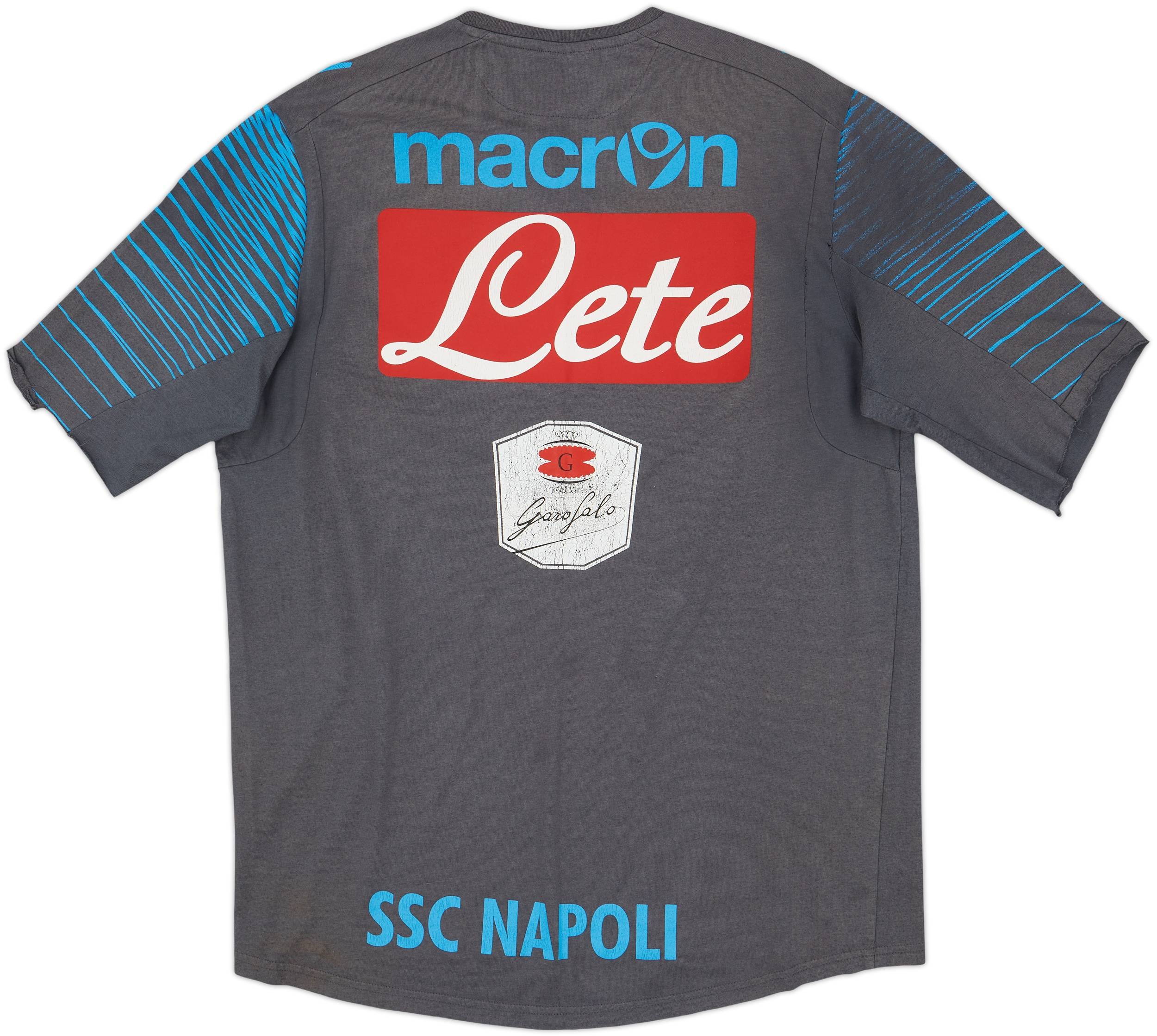 2014-15 Napoli Macron Cotton Tee - 5/10 - (XL)