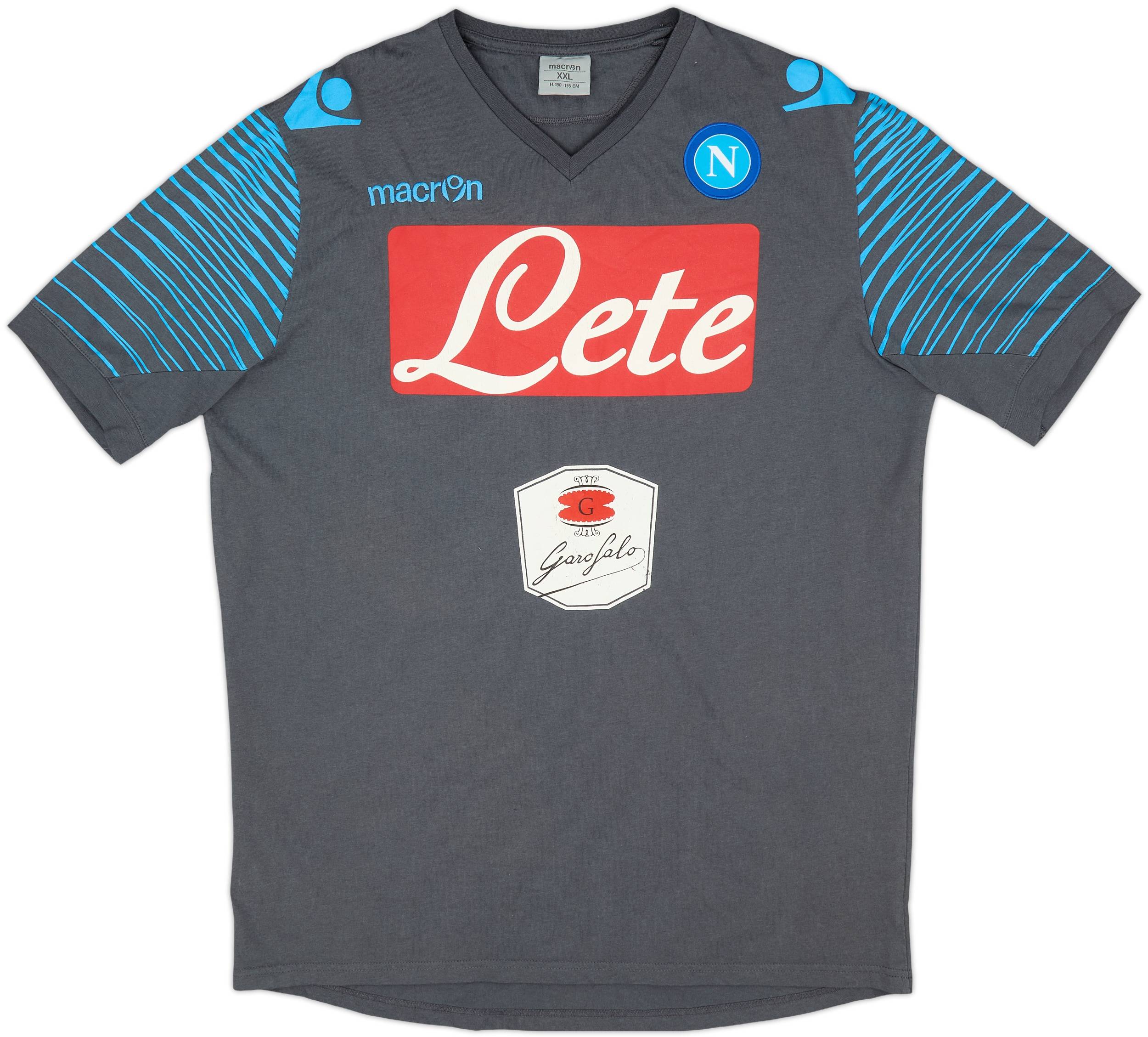 2014-15 Napoli Macron Cotton Tee - 5/10 - (XXL)