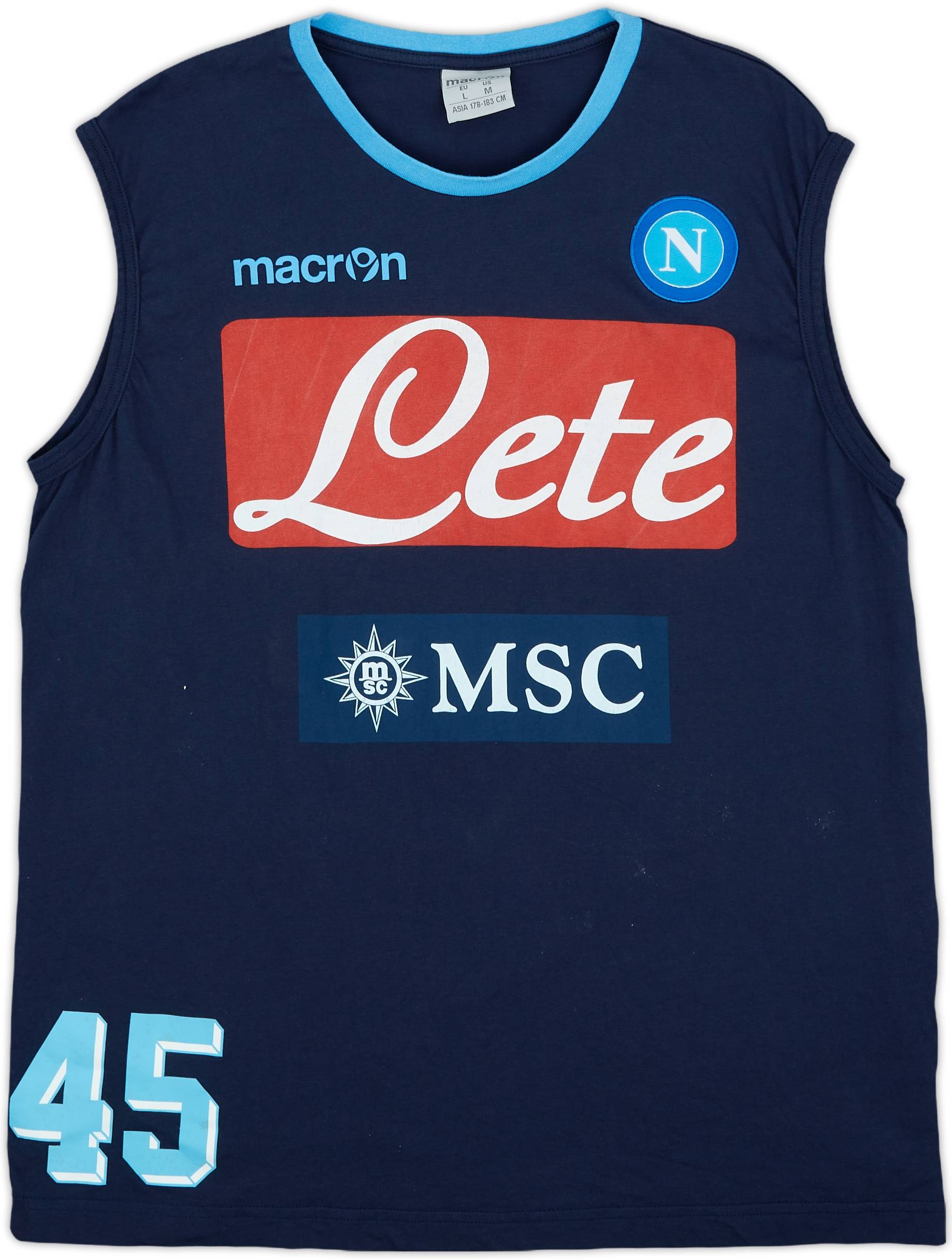2014-15 Napoli Macron Player Issue Training Vest #45 - 5/10 - (L)