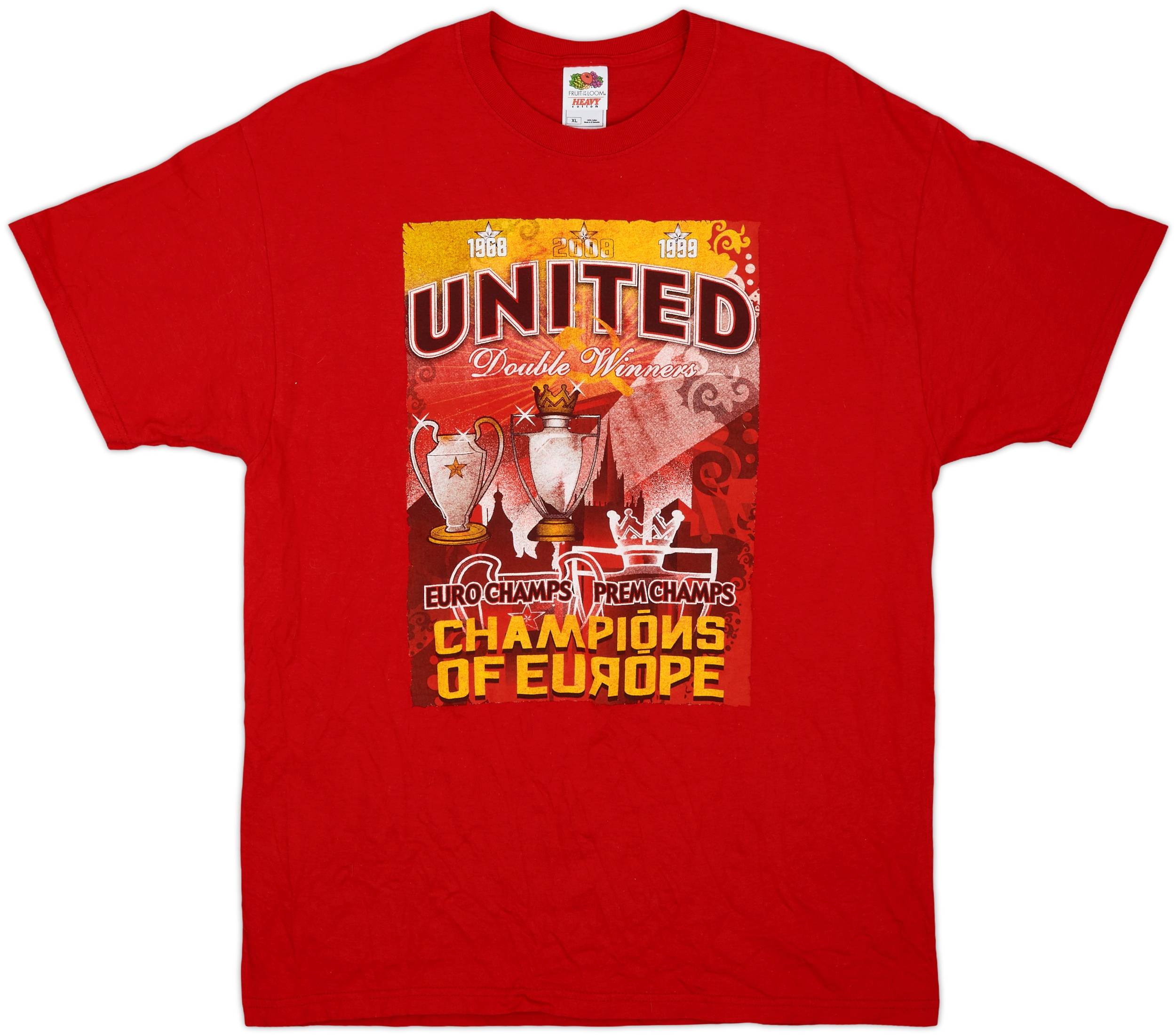 2008-09 Manchester United 'Double Winners' Nike Graphic Tee - 7/10 - (XL)