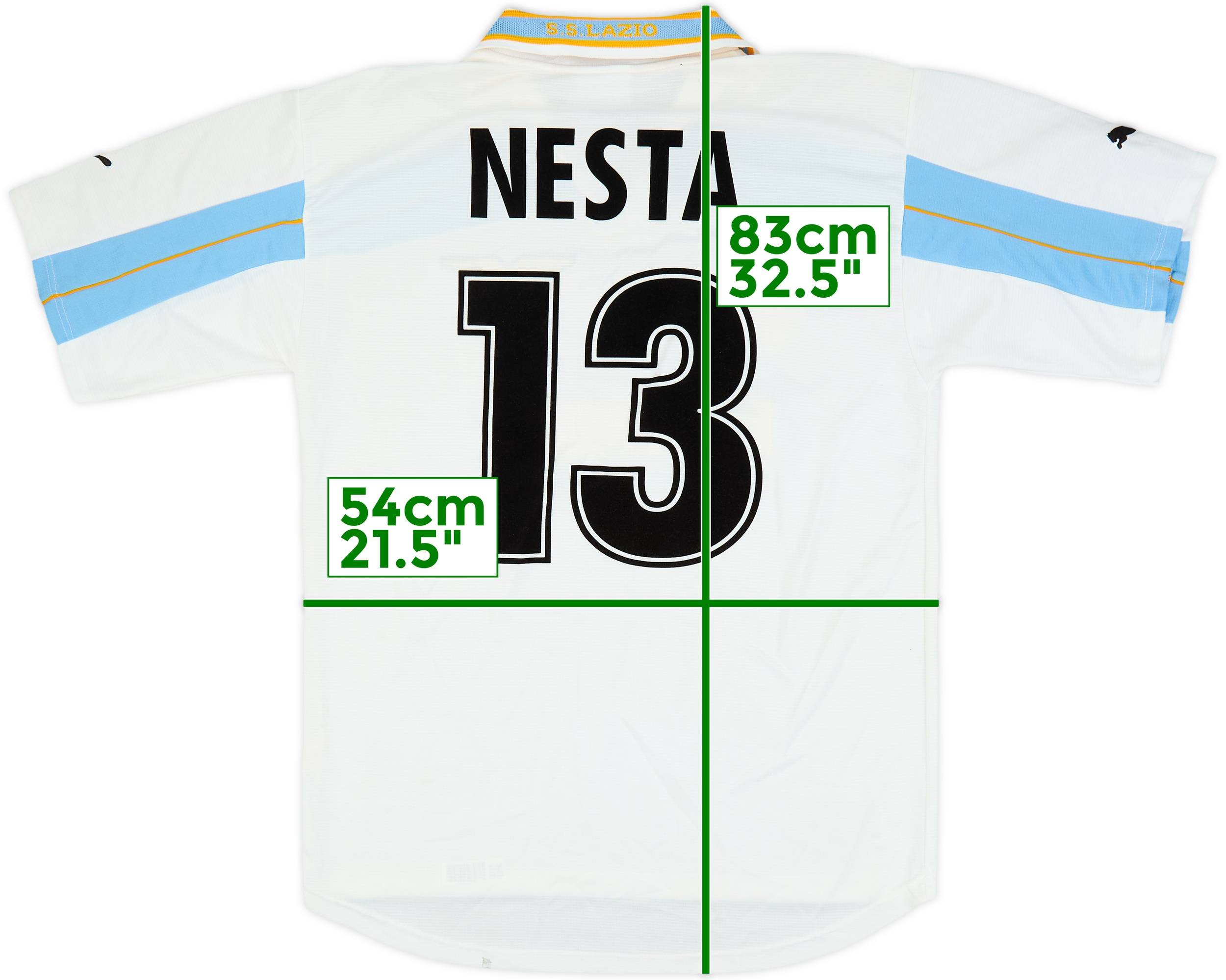 1999-00 Lazio Centenary Home Shirt Nesta #13 - 5/10 - (L)