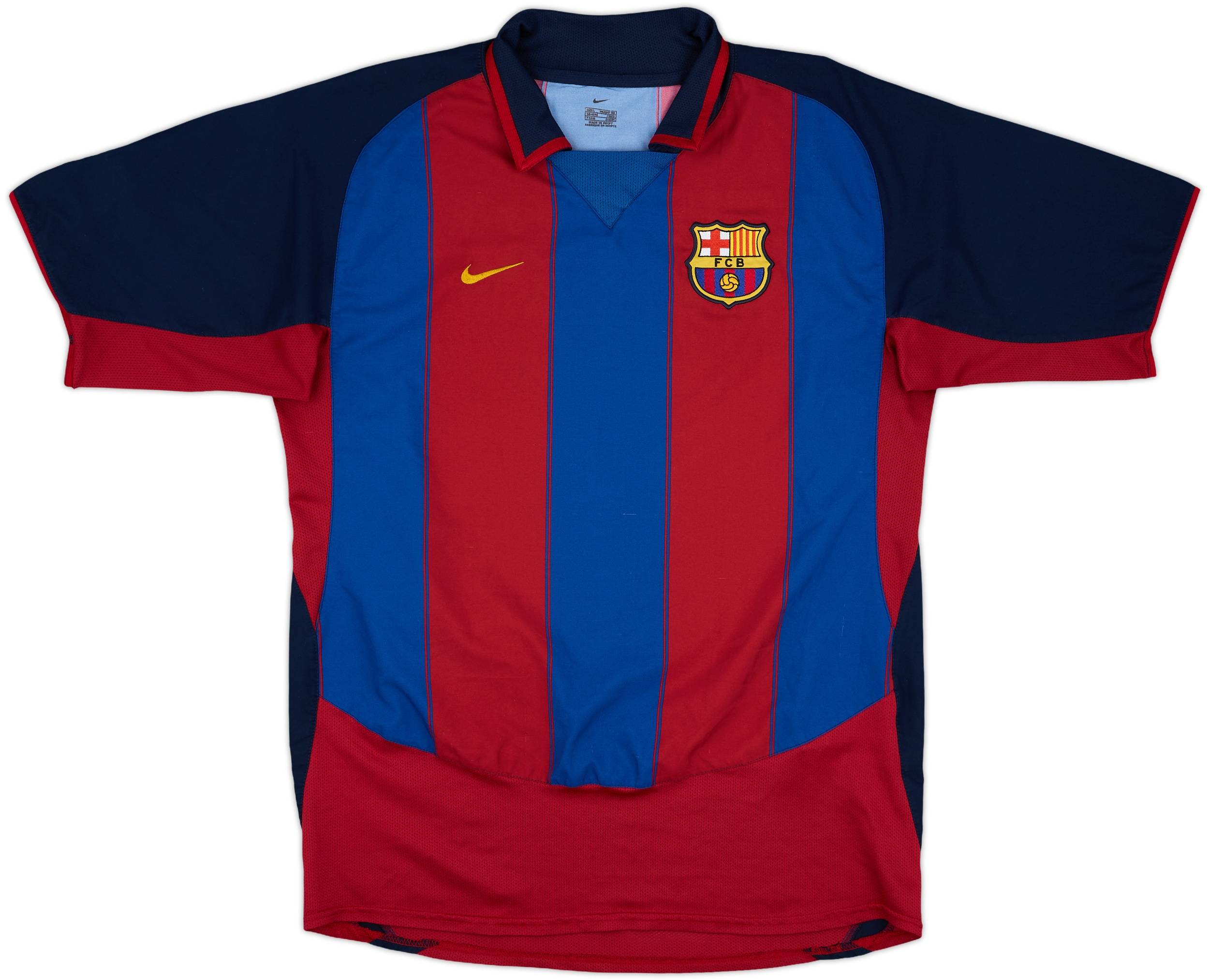 FCバルセロナ ユニフォーム 2003-04年 ロナウジーニョ #10 Ｓ 2003-04 Barcelona Home Shirt Ronaldinho #10 - 9/10 - (L)