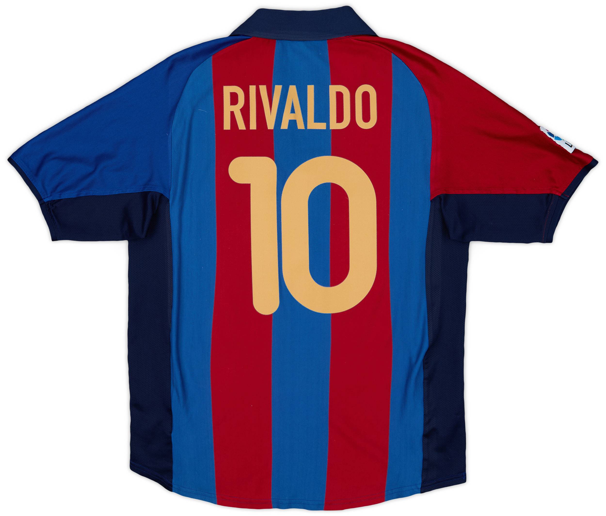 2001-02 Barcelona Home Shirt Rivaldo #10 - 8/10 - (M)