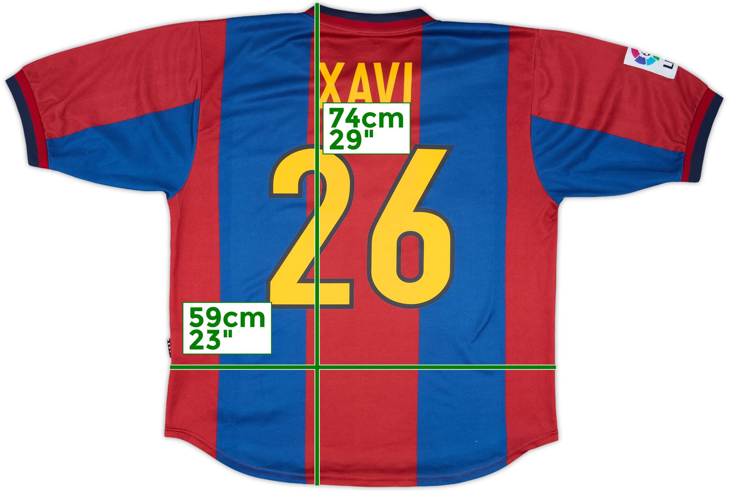 1998-00 Barcelona Home Shirt Xavi #26 - 8/10 - (L)