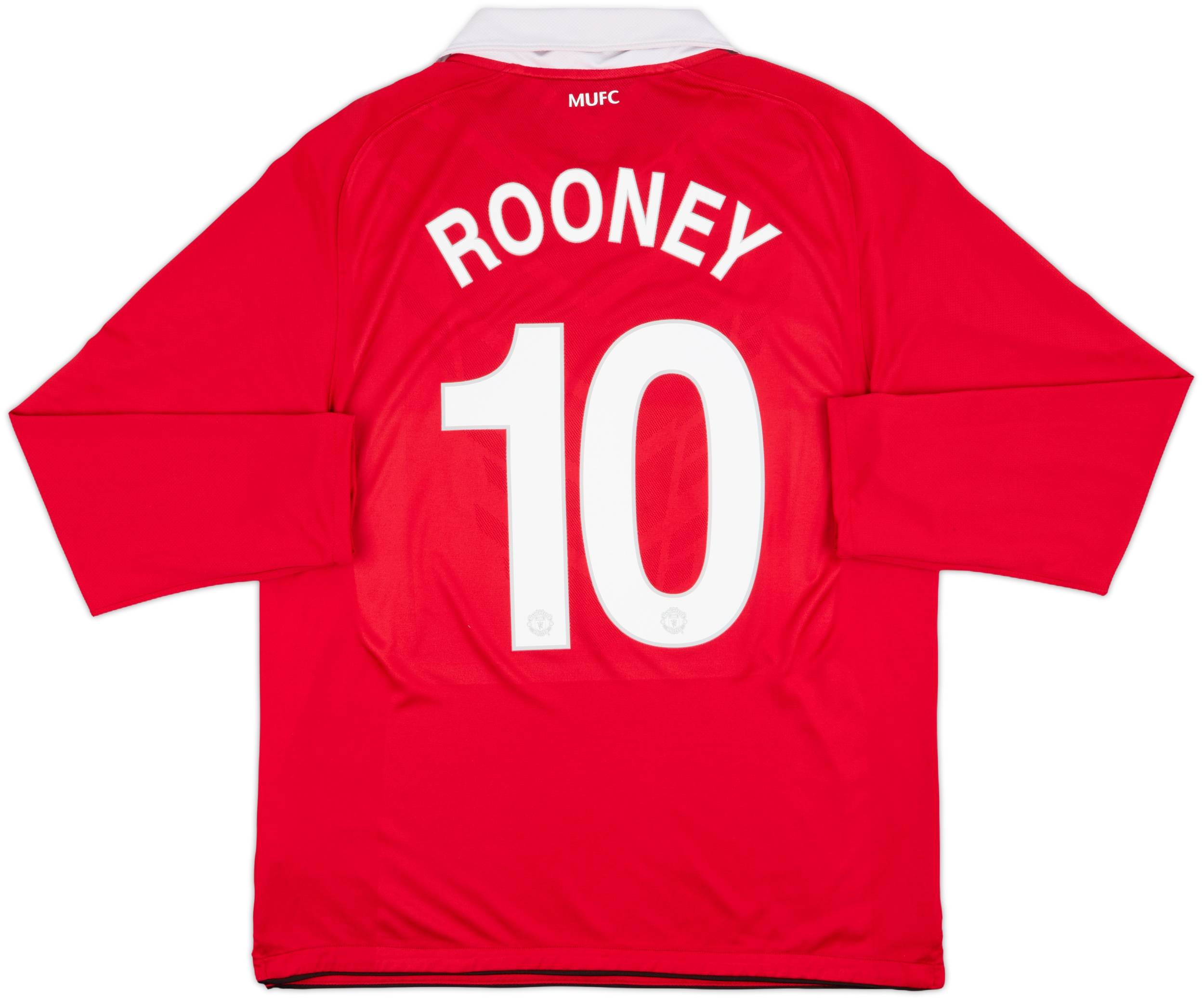 2010-11 Manchester United Home L/S Shirt Rooney #10 - 8/10 - (XL)