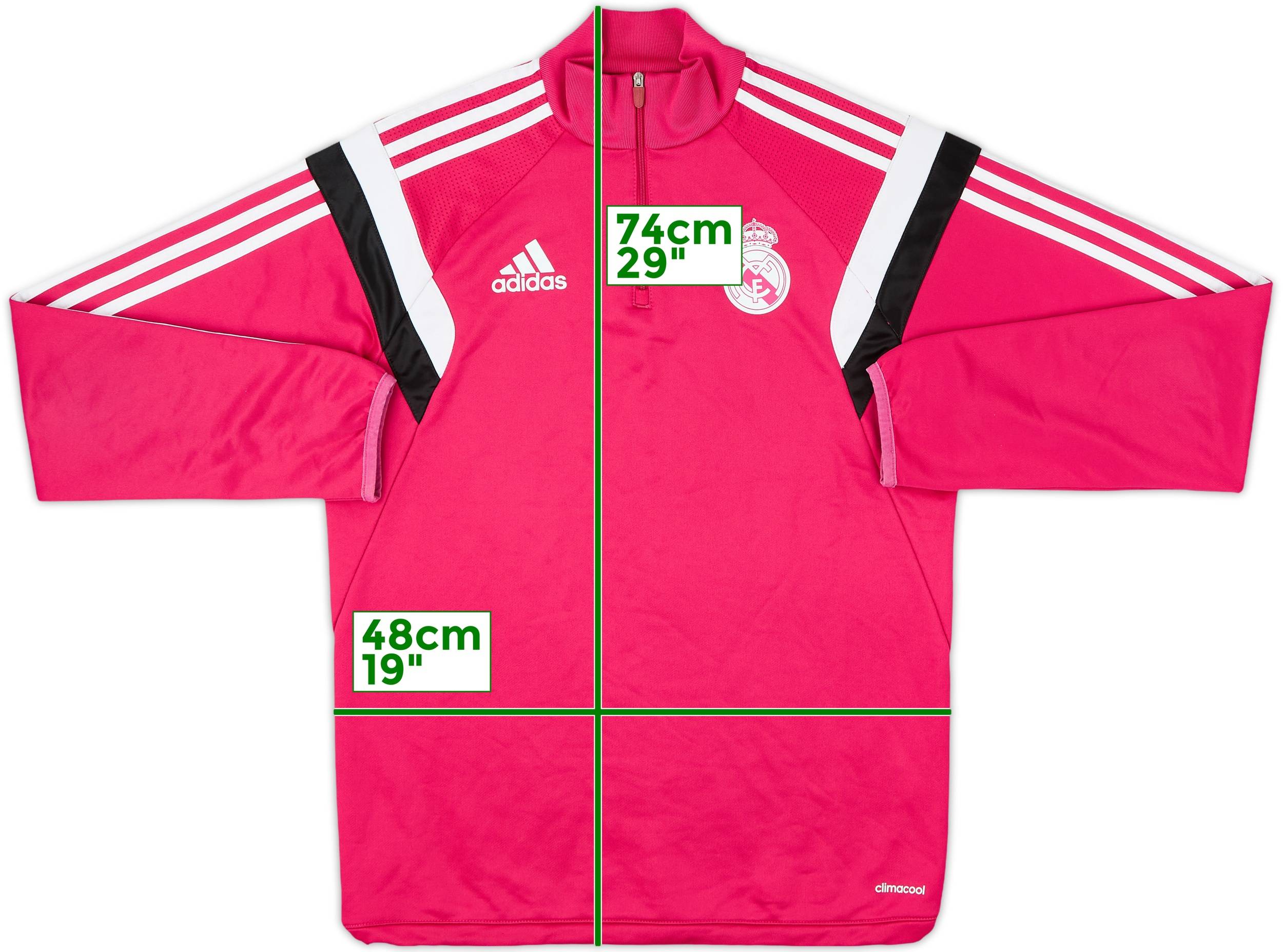 2014-15 Real Madrid adidas 1/4 Zip Sweat Top - 7/10 - (S)