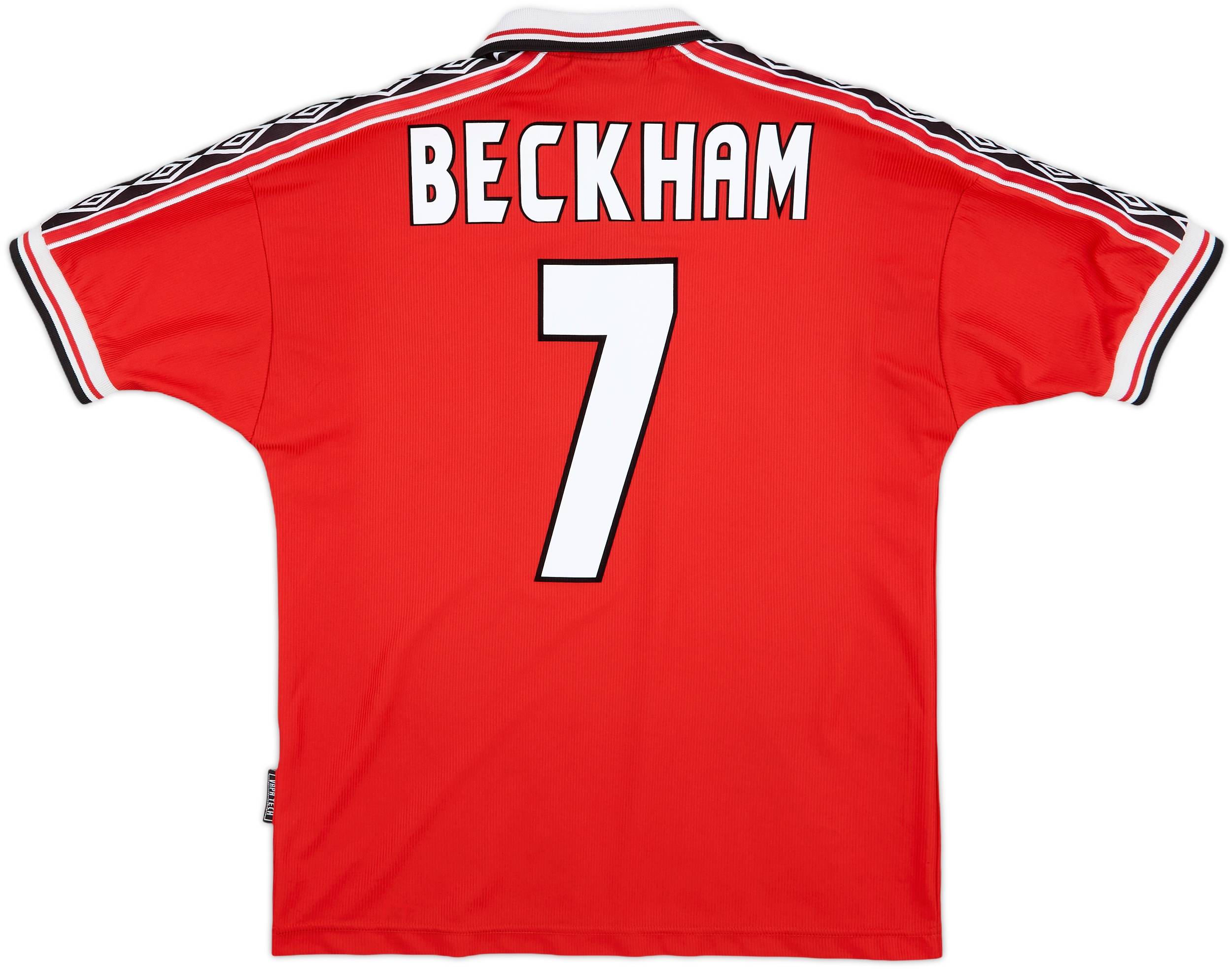 1998-00 Manchester United Home Shirt Beckham #7 - 9/10 - (M)