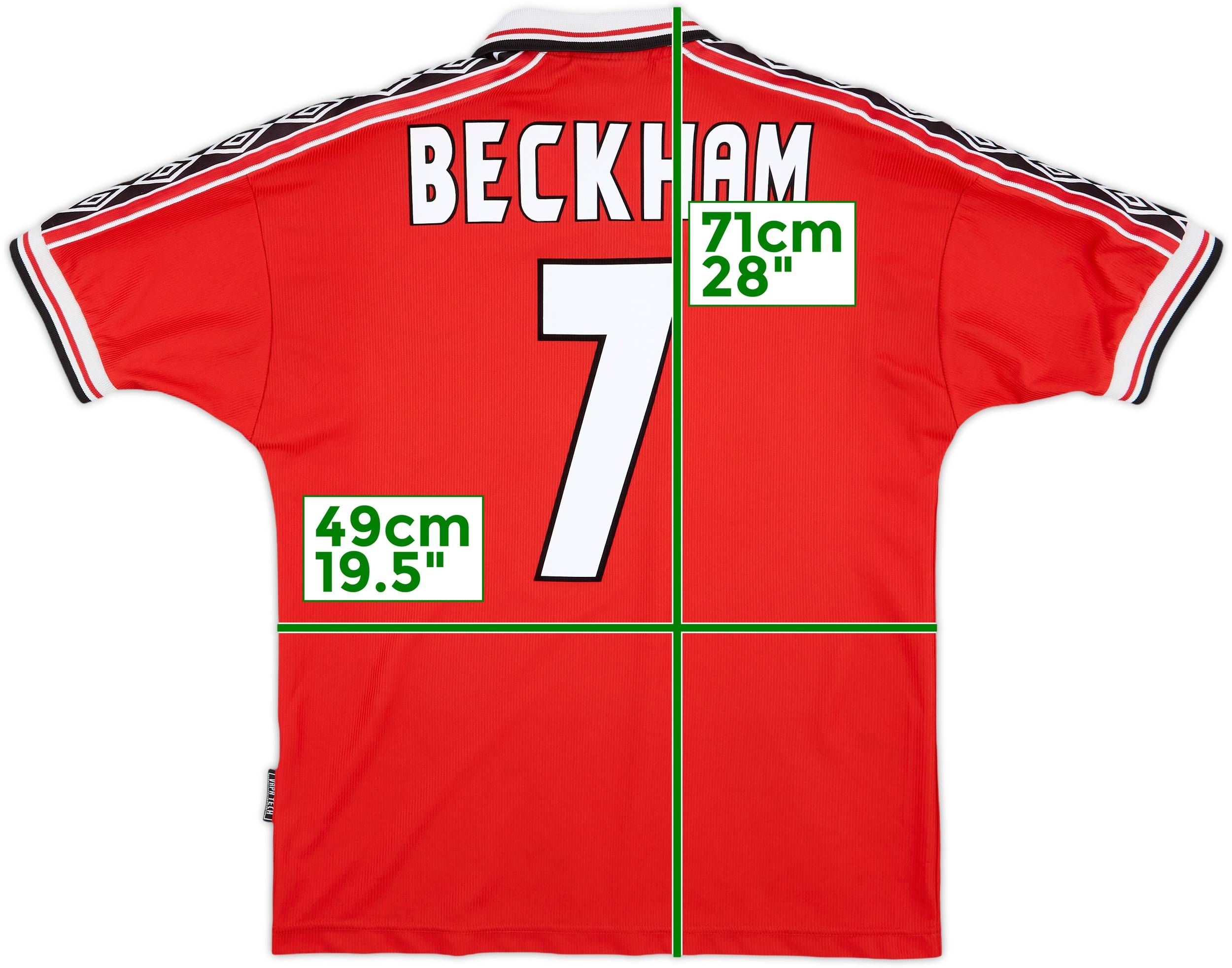 Manchester Beckham 1998/1999 7番 海外正規品 M 1998-00 Manchester United Home Shirt Beckham #7 - 9/10 - (M)