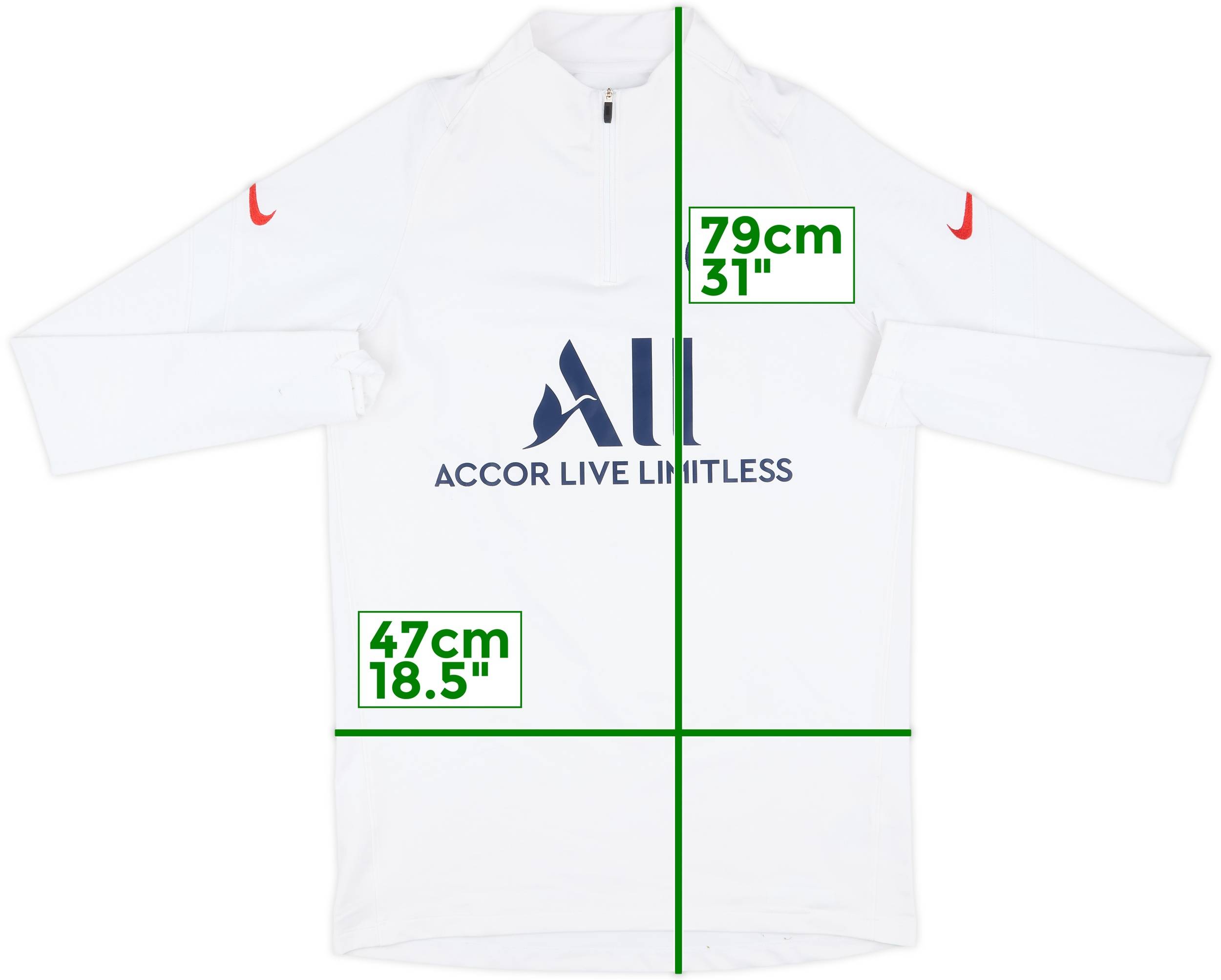 2020-21 Paris Saint-Germain Nike 1/4 Zip Sweat Top - 7/10 - (M)