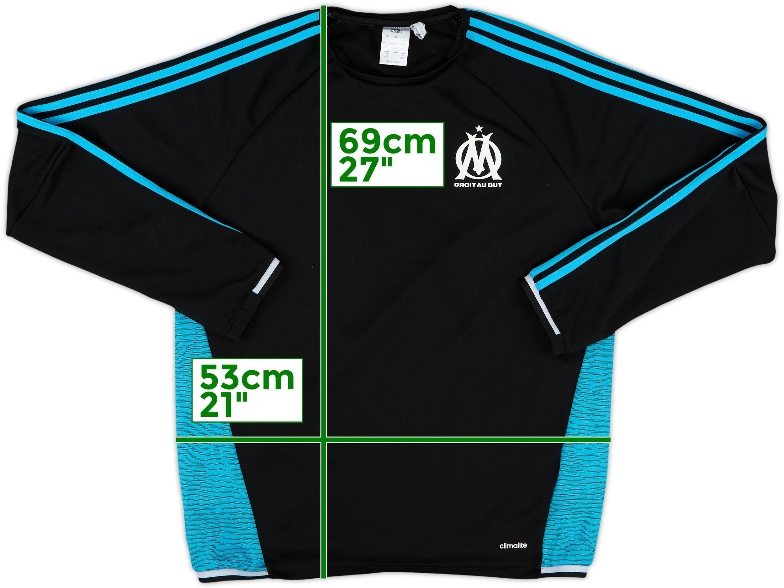 2015-16 Olympique Marseile adidas Sweat Top - 6/10 - (L)