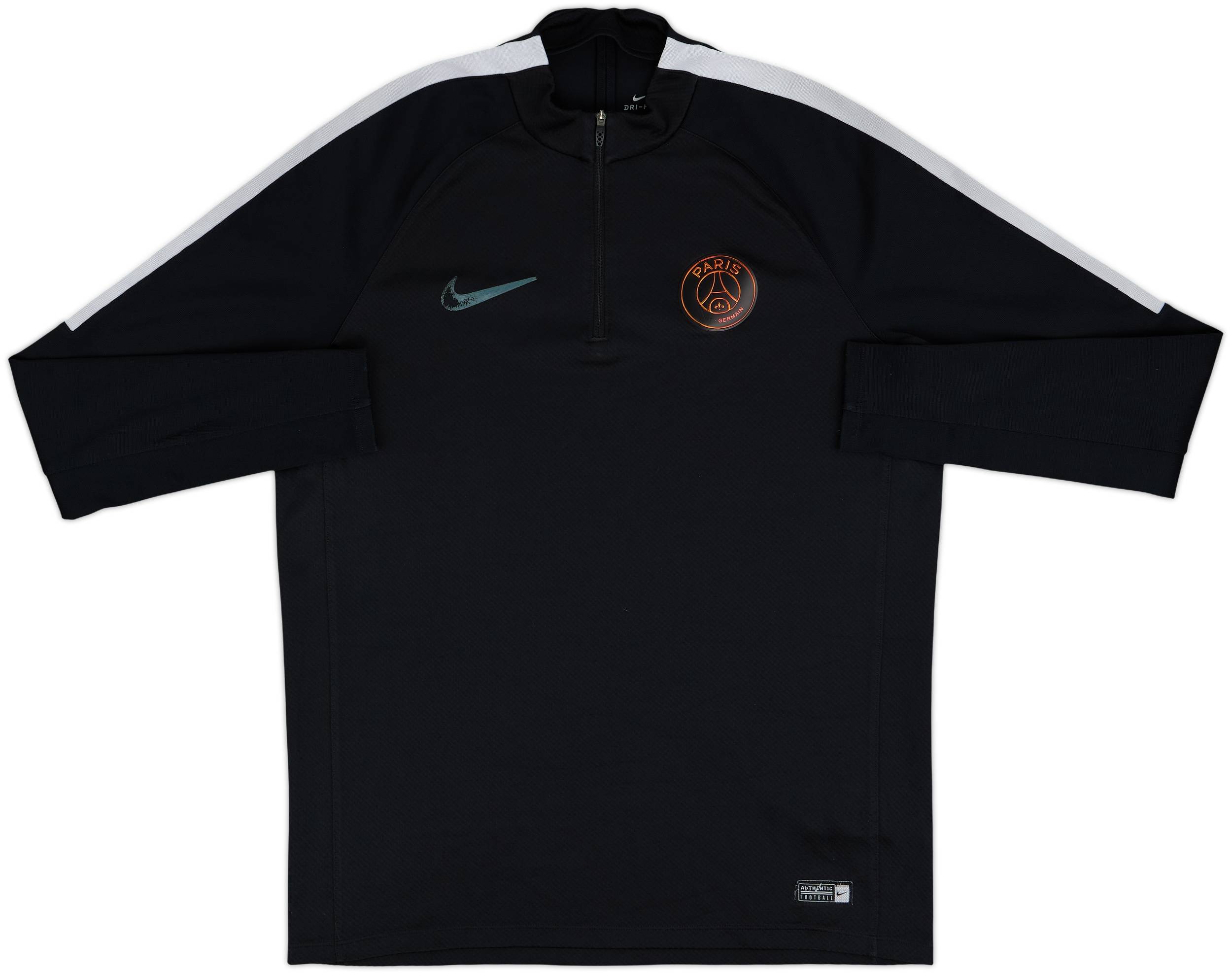 専用　Nike PSG 長袖シャツ 黒 2016-17 Paris Saint-Germain Nike 1/4 Zip Drill Top - 5/10 - (L)