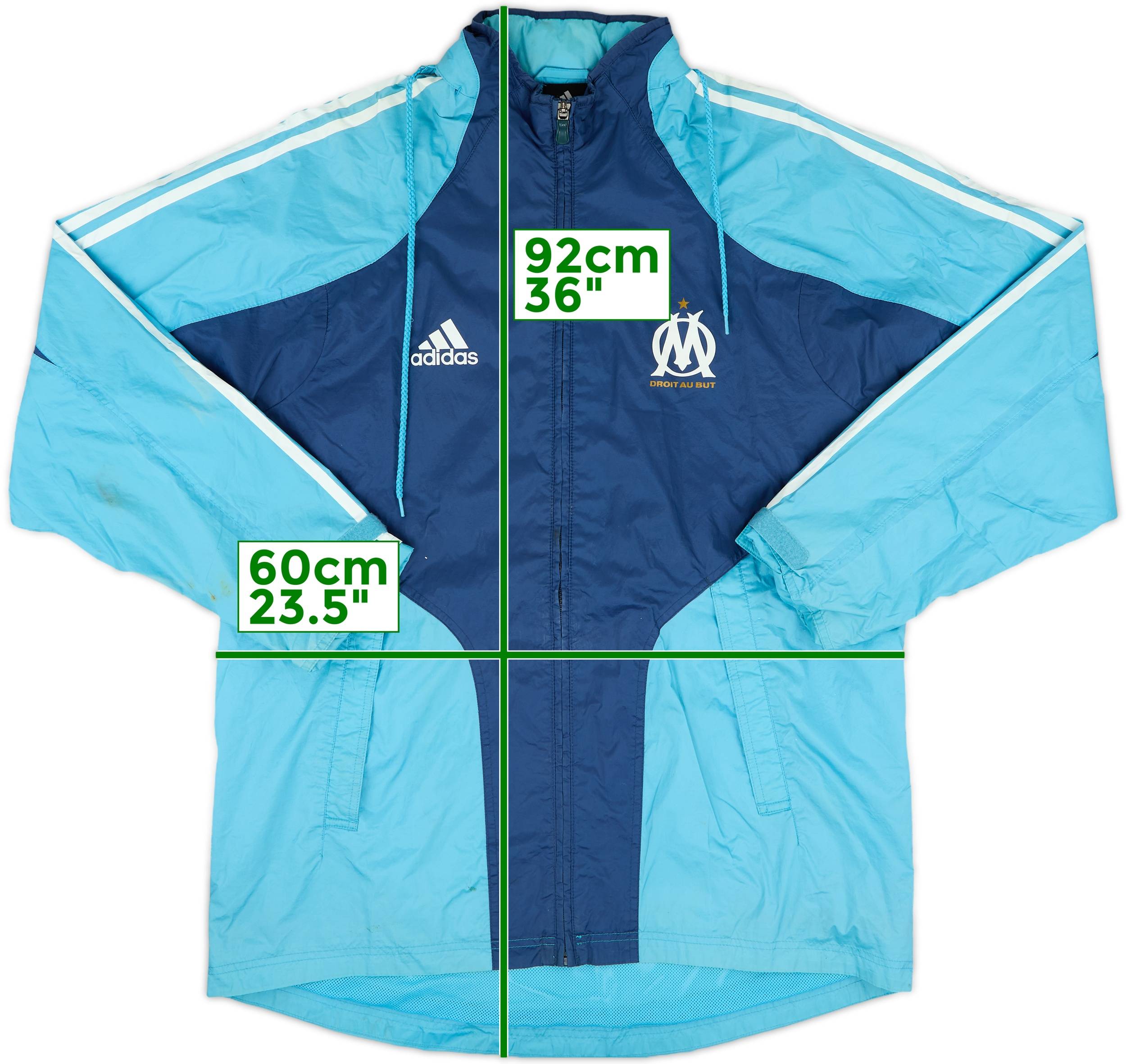 2004-05 Olympique Marseille adidas Hooded Rain Jacket - 9/10