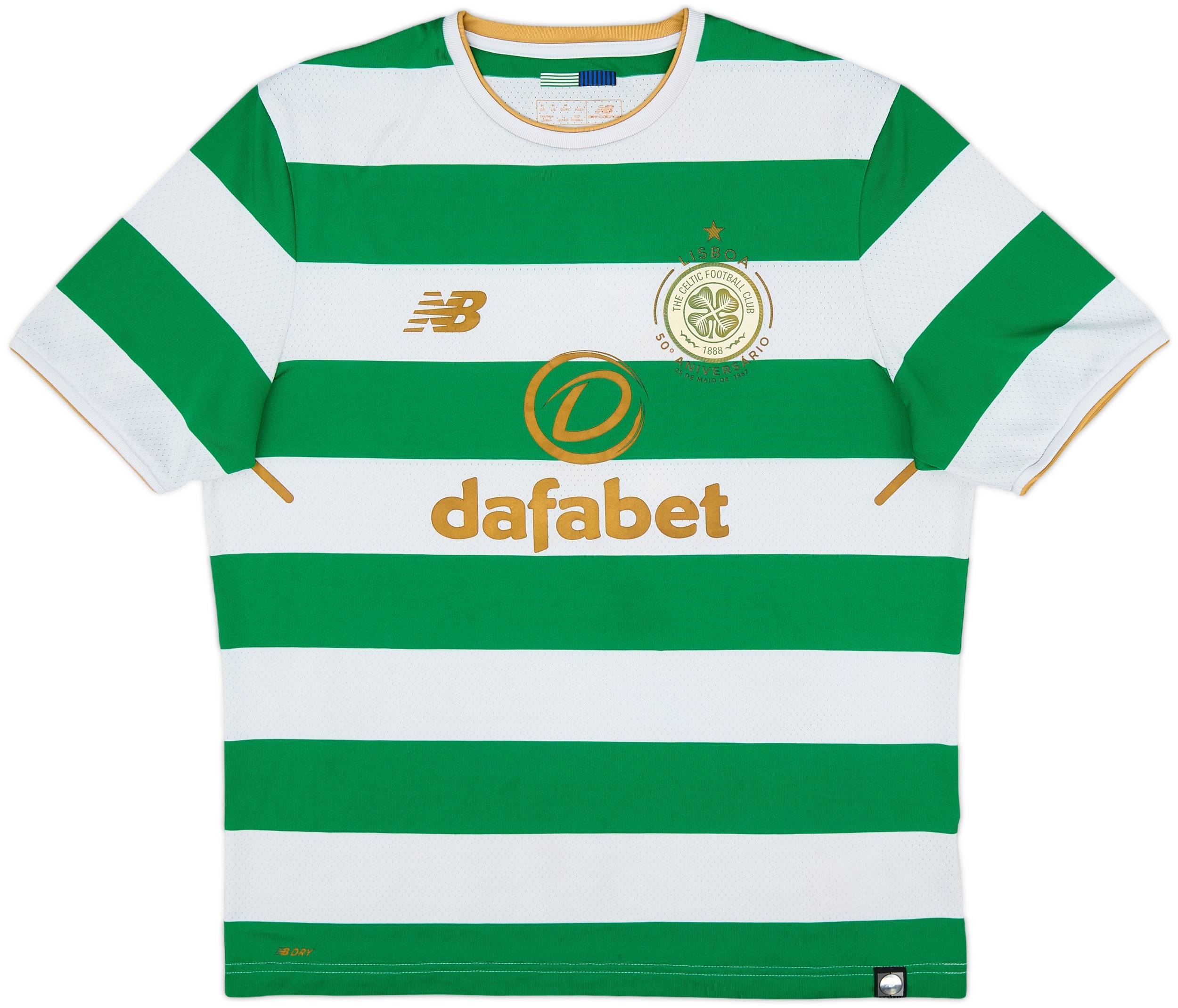2017-18 Celtic 'Lisbon Lions 50th Anniversary' Home Shirt 9/10 (M)