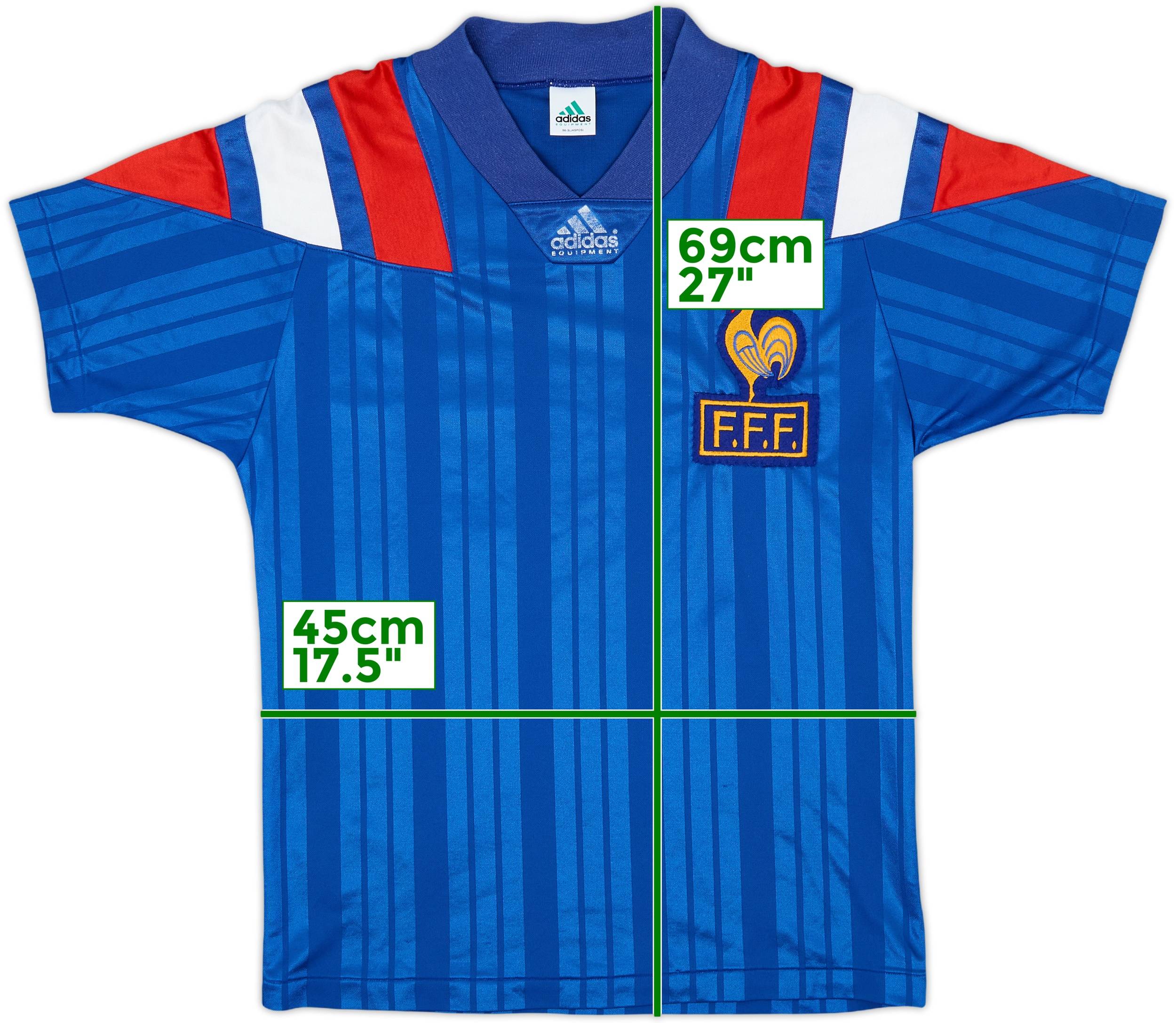  フランス代表 1992-94 ホームユニフォーム　FFF 1992-94 France Home Shirt - 7/10 - (S)