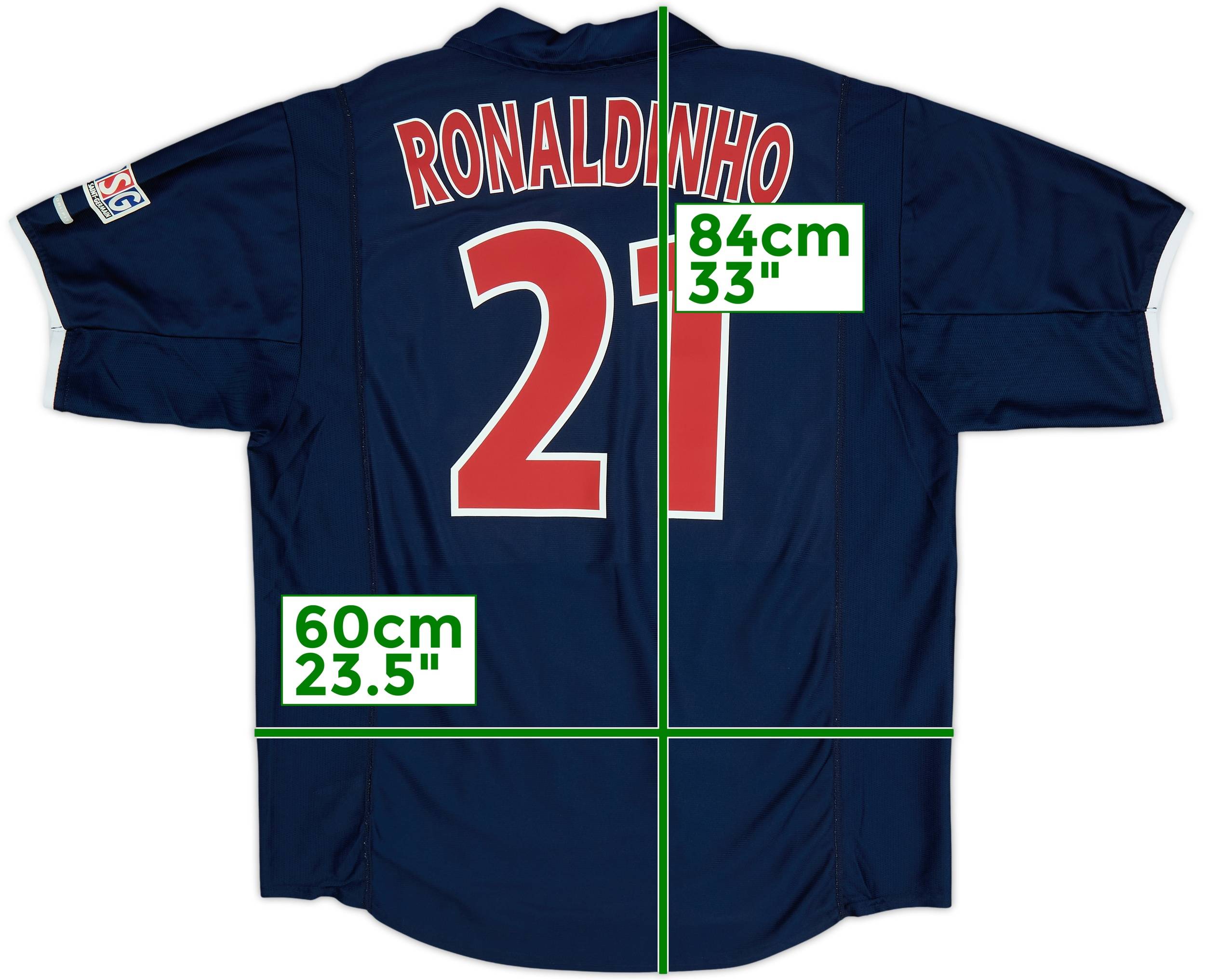 2001-02 Paris Saint-Germain Home Shirt Ronaldinho #21 - 8/10 - (XL)