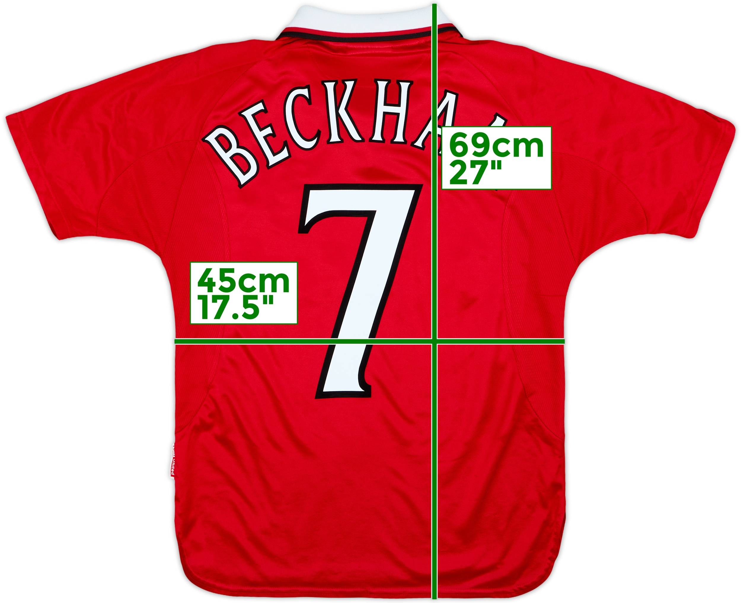 1999-00 Manchester United 'CL Winners' Shirt Beckham #7 - 8/10 - (Y)