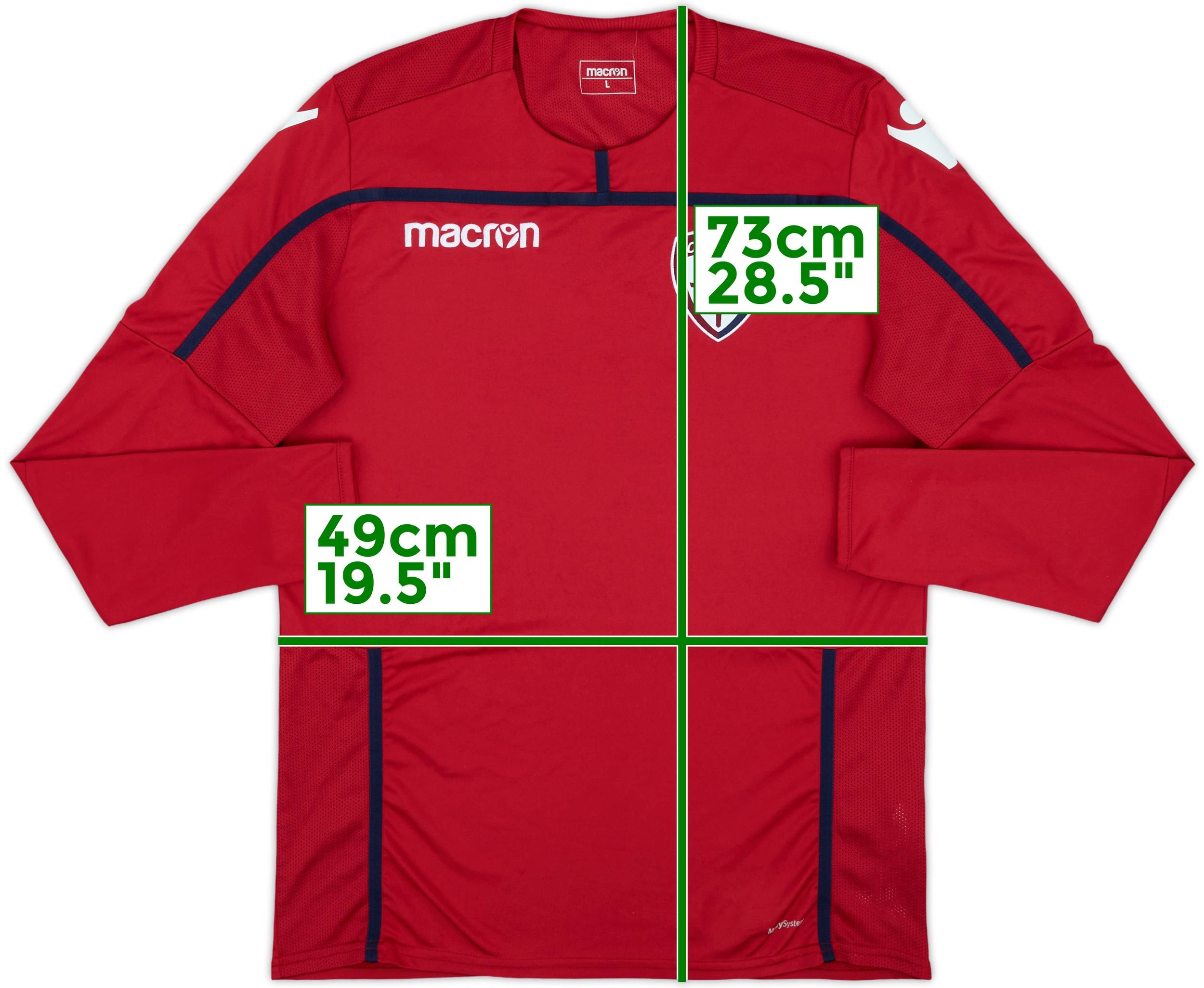 2018-19 Cagliari Macron Training L/S Shirt - 8/10 - (L)
