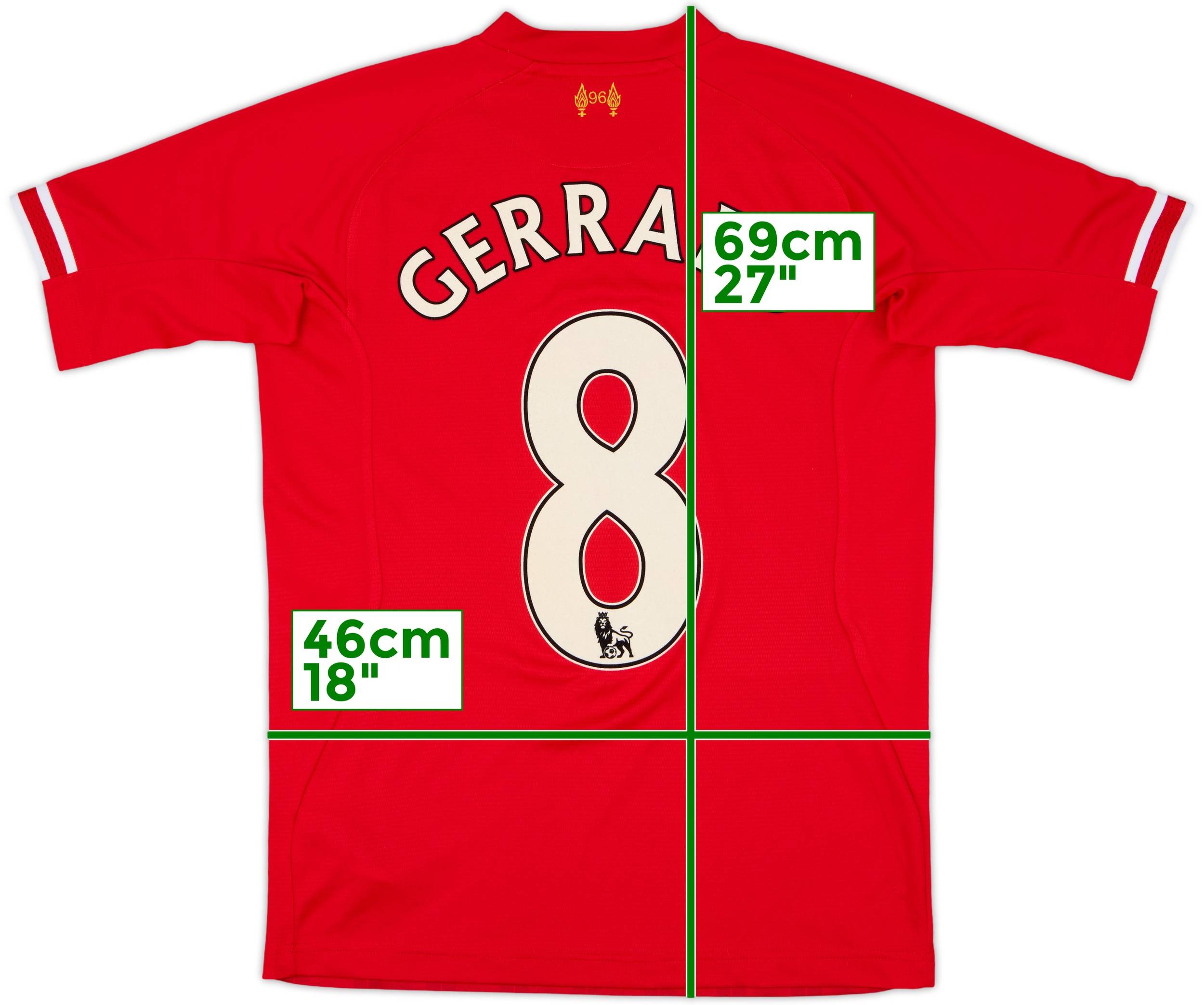 2013-14 Liverpool Home Shirt Gerrard #8 - 6/10 - (XL.Boys)