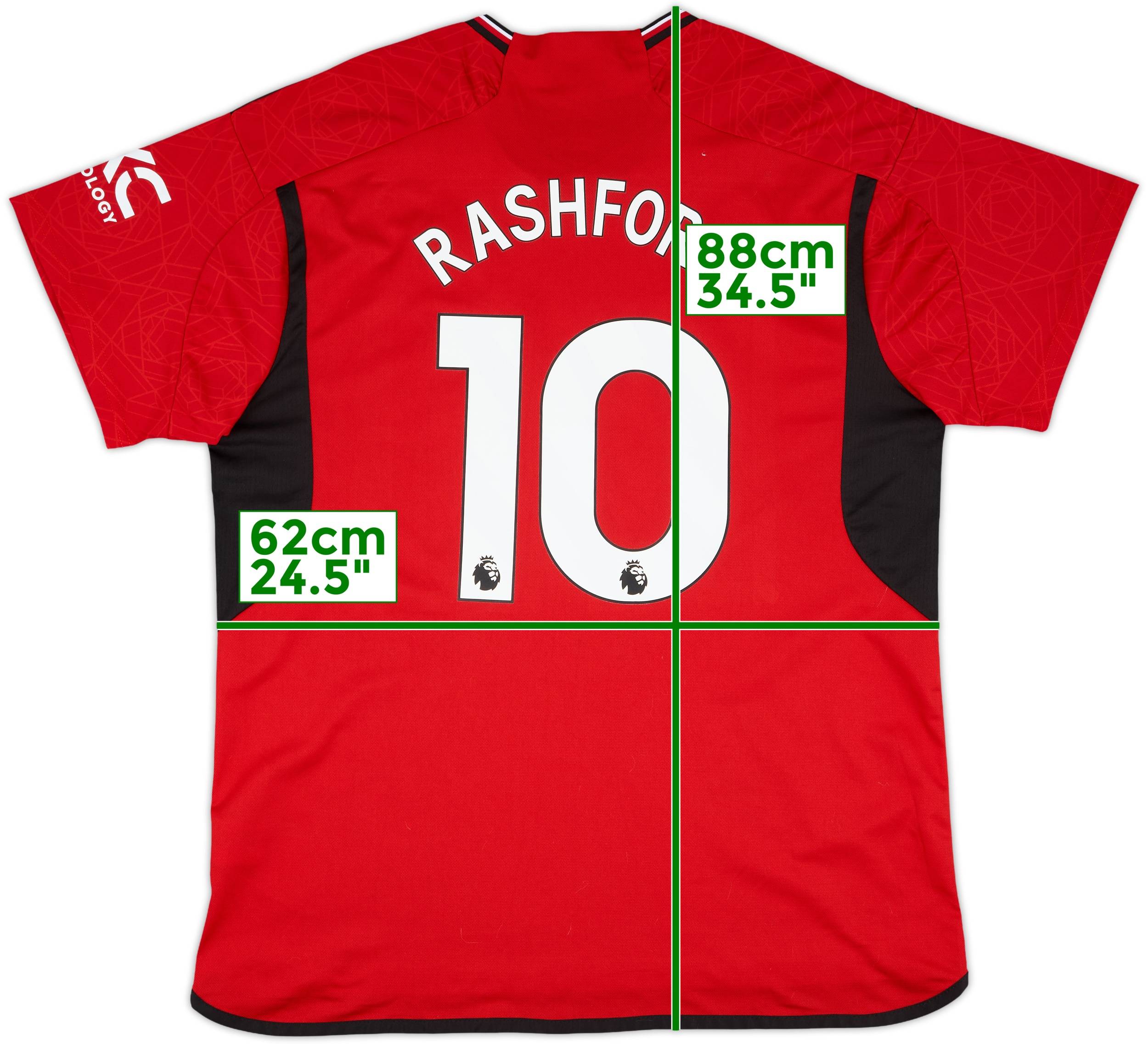 Manchester United RASHFORD 10 ジャージ 2023-24 Manchester United Home Shirt Rashford #10 - 10/10 - (4XL)