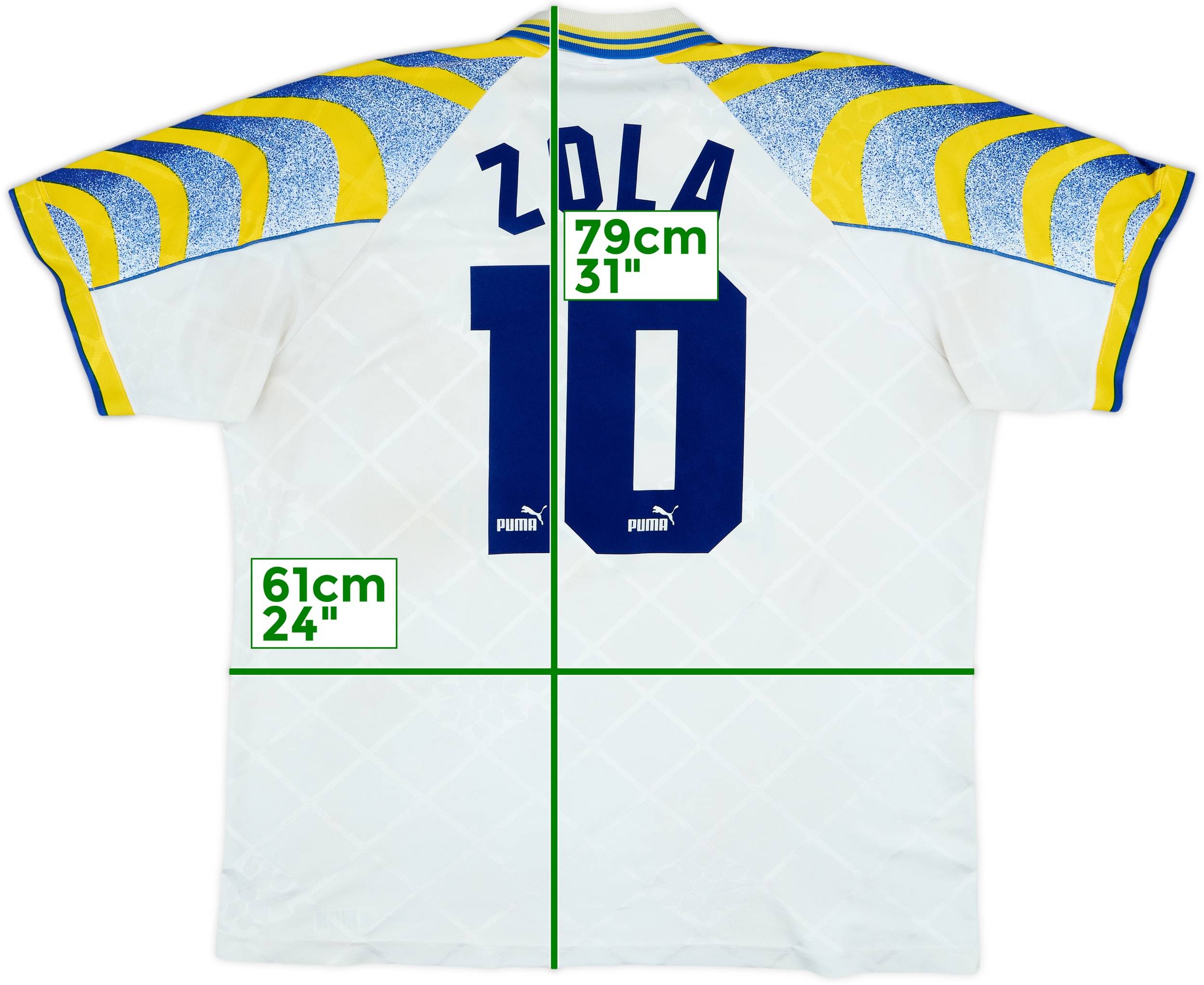 1995-97 Parma Home Shirt Zola #10 - 5/10 - (XL)