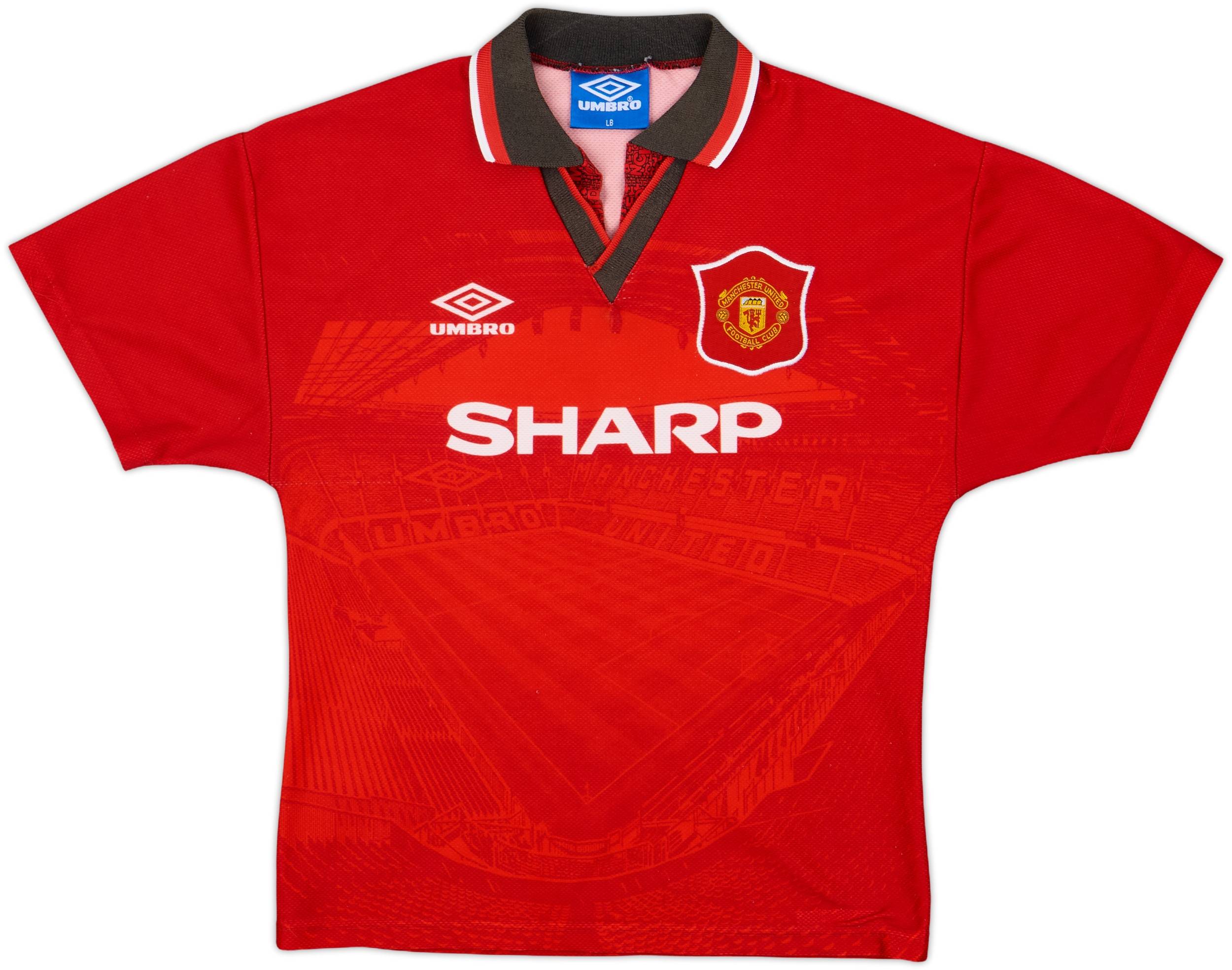 1994-96 Manchester United Home Shirt - 8/10 - (L.Boys)
