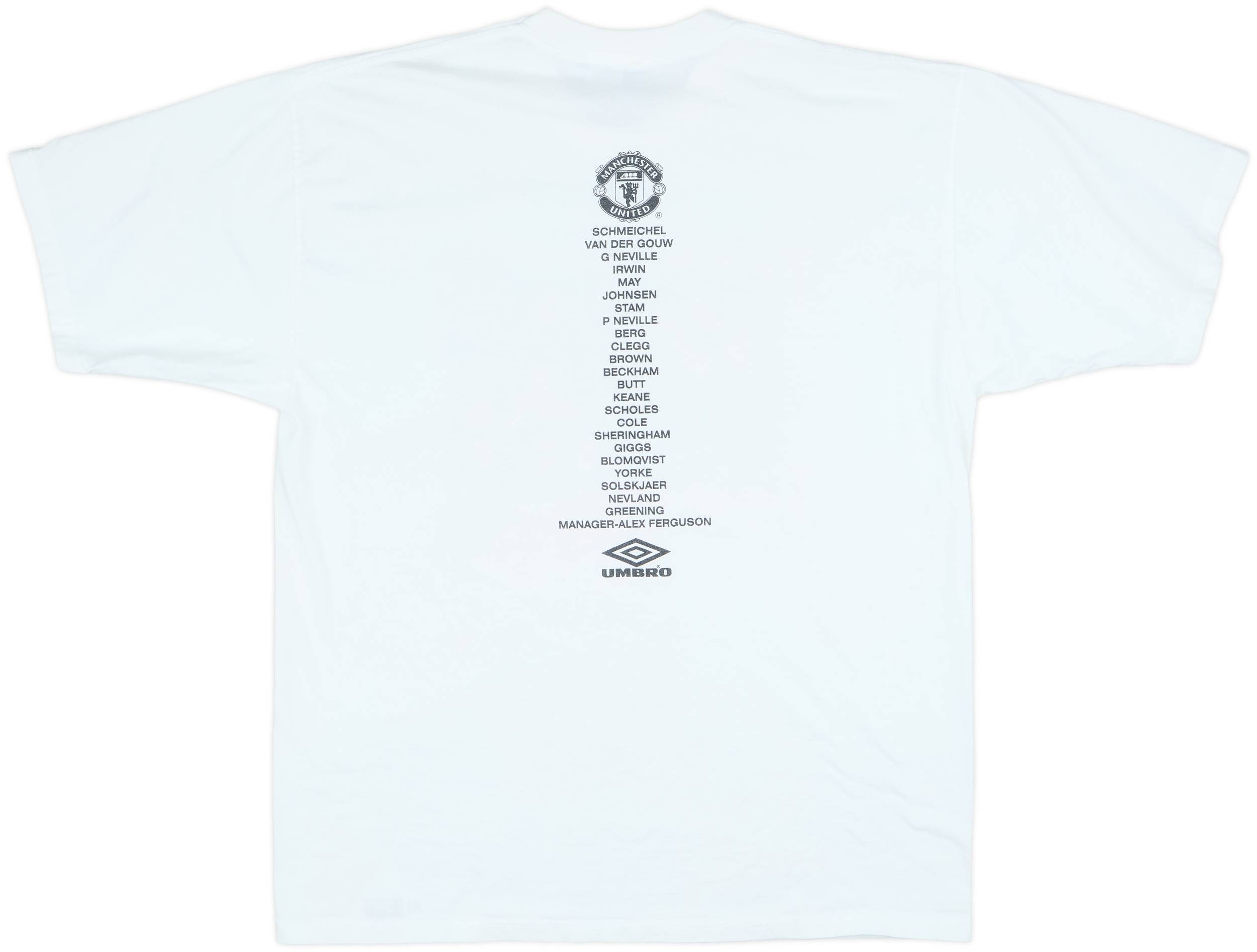 1999-00 Manchester United Umbro 'Treble' Graphic Tee - 7/10 - (XL)