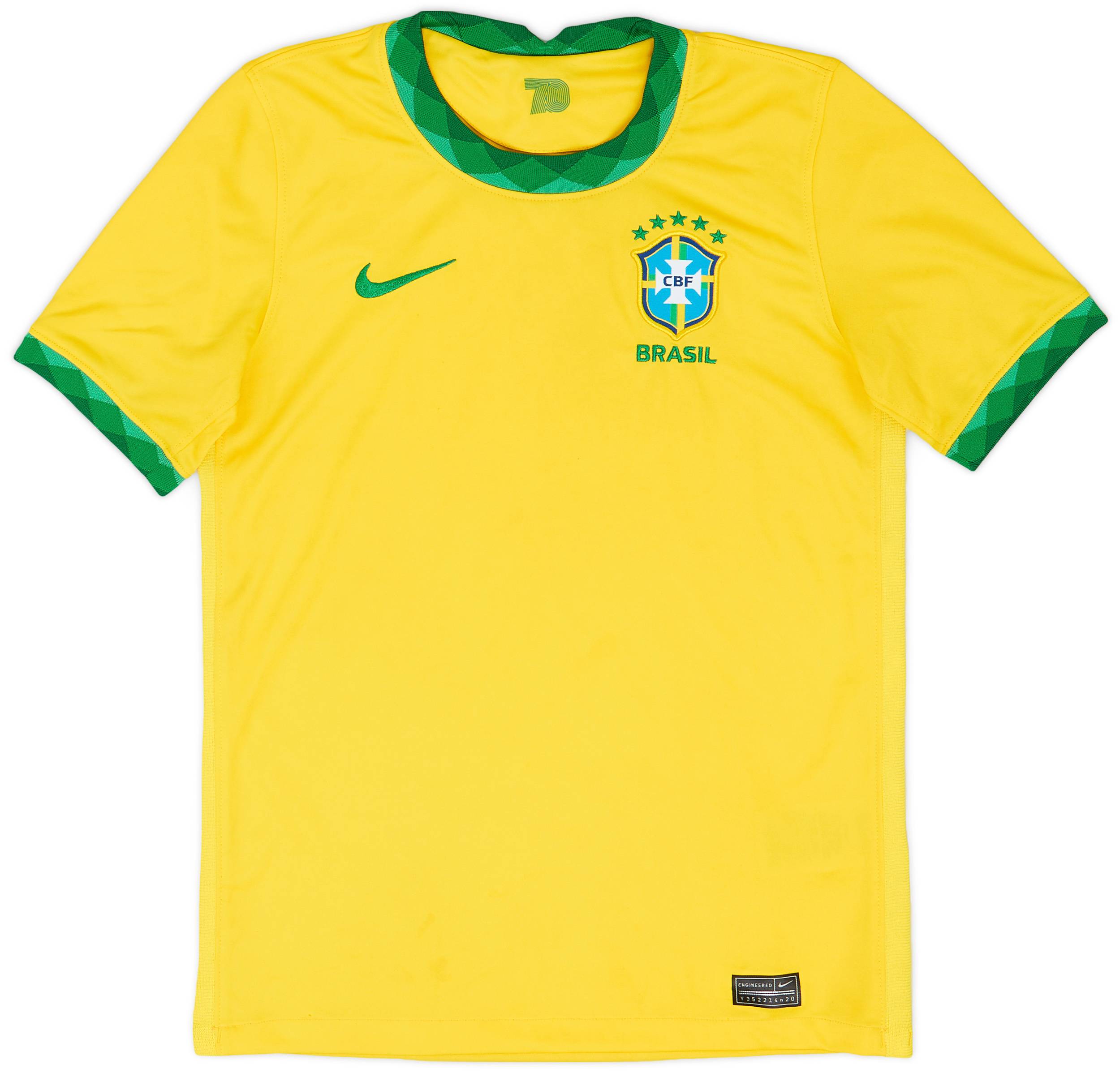 2020-21 Brazil Home Shirt - 7/10 - (L.Boys)