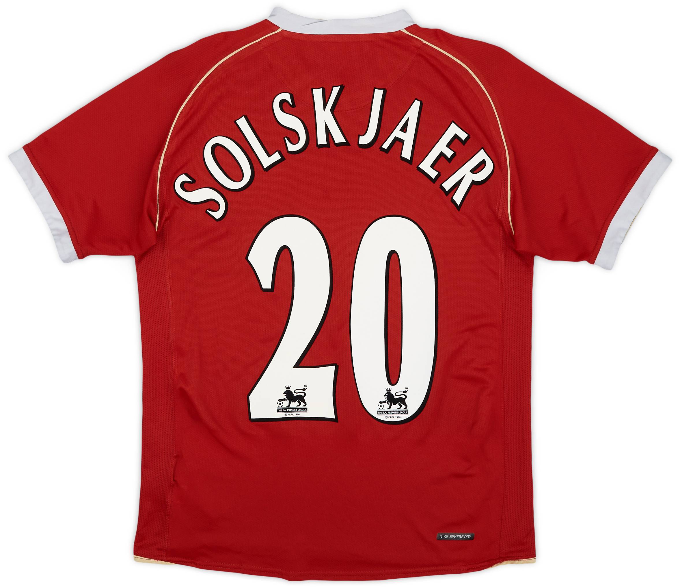 2006-07 Manchester United Home Shirt Solskjaer #20 - 8/10 - (S)