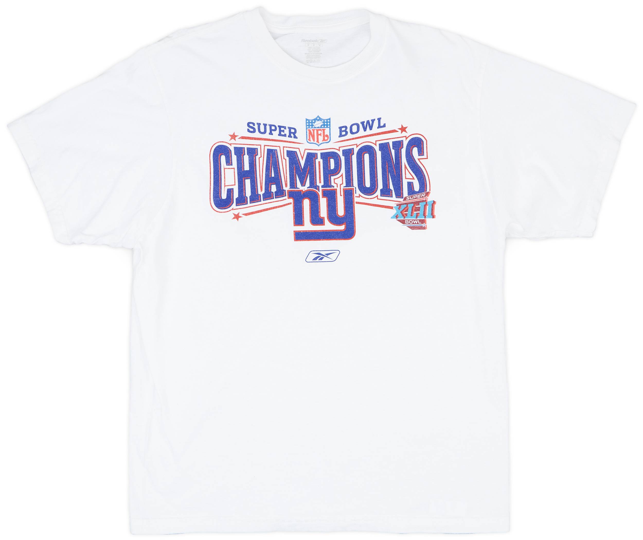 2008 New York Giants Super Bowl XLII Champions Reebok Tee - 7/10 - (M)