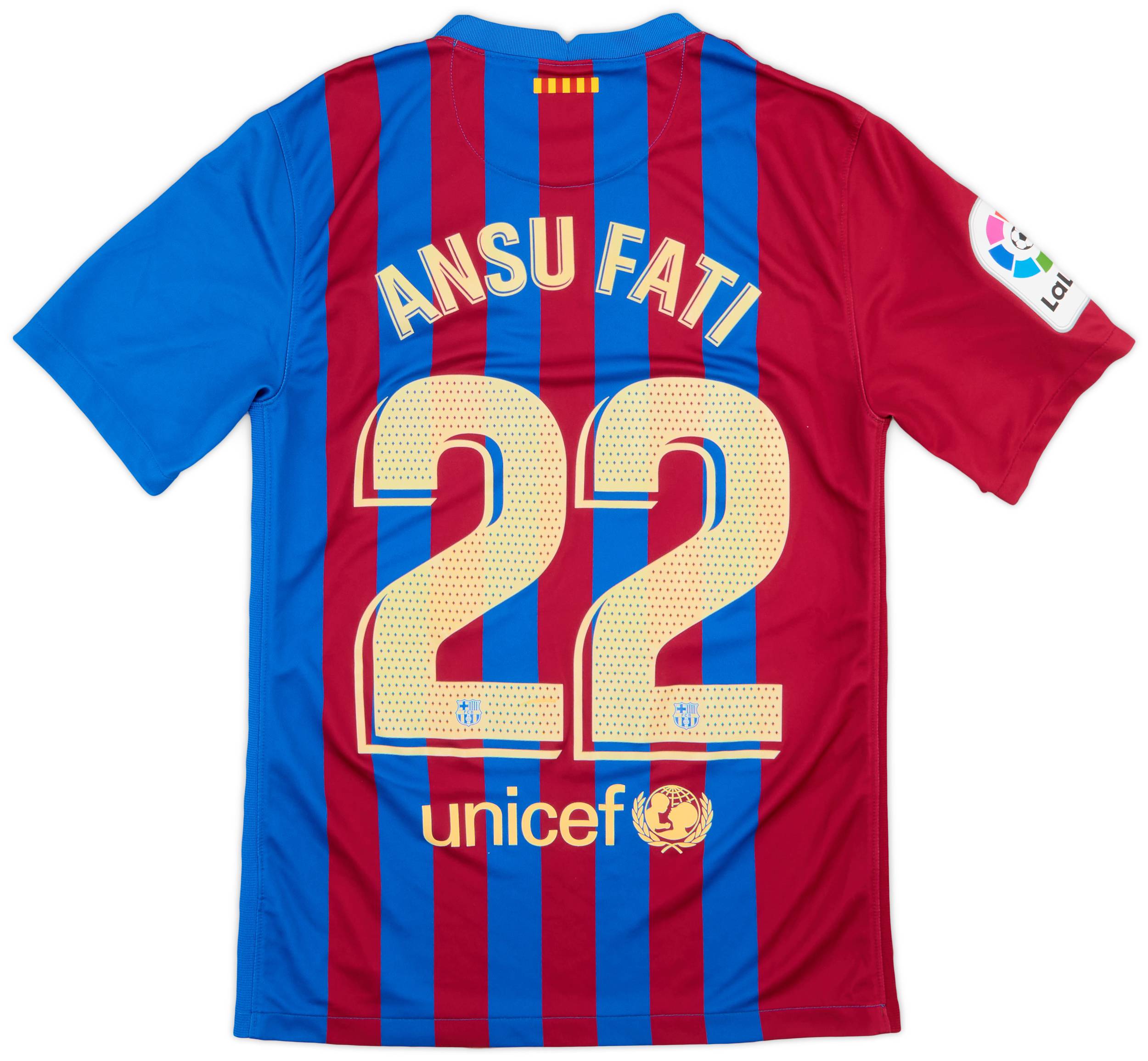 2021-22 Barcelona Home Shirt Ansu Fati #22 - 7/10 - (S)