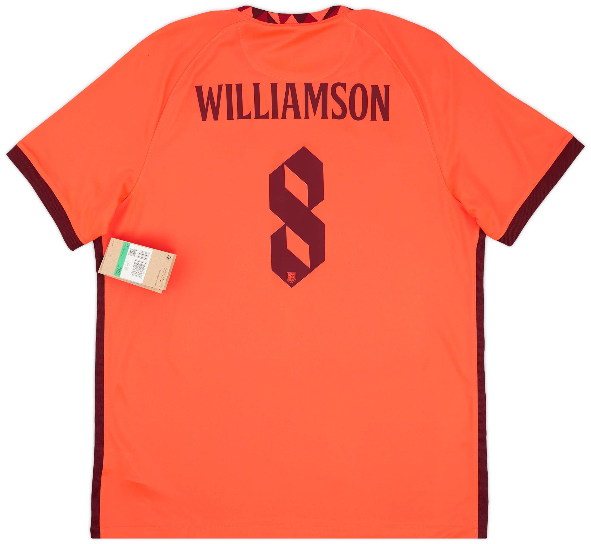 2022-23 England Women's Away Shirt Williamson #8 (Mens Fit)