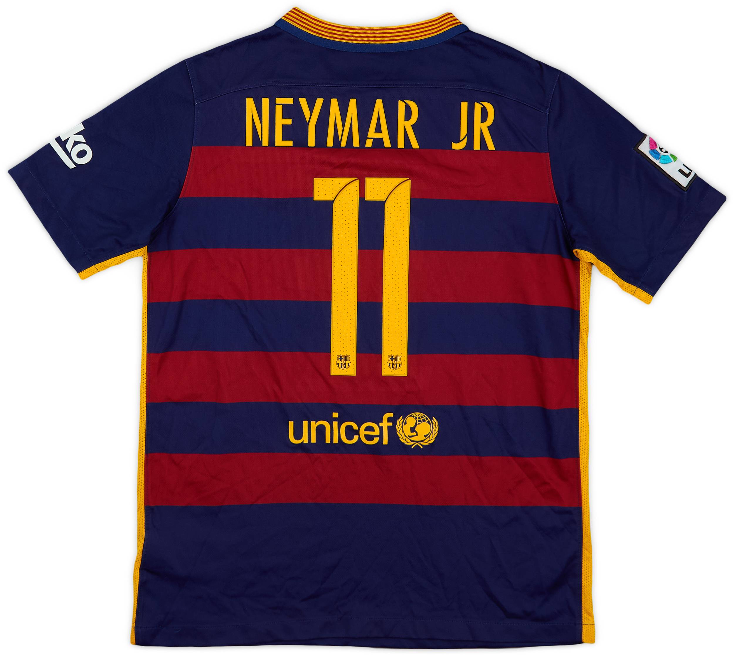 2015-16 Barcelona Home Shirt Neymar Jr #11 - 8/10 - (XL.Boys)