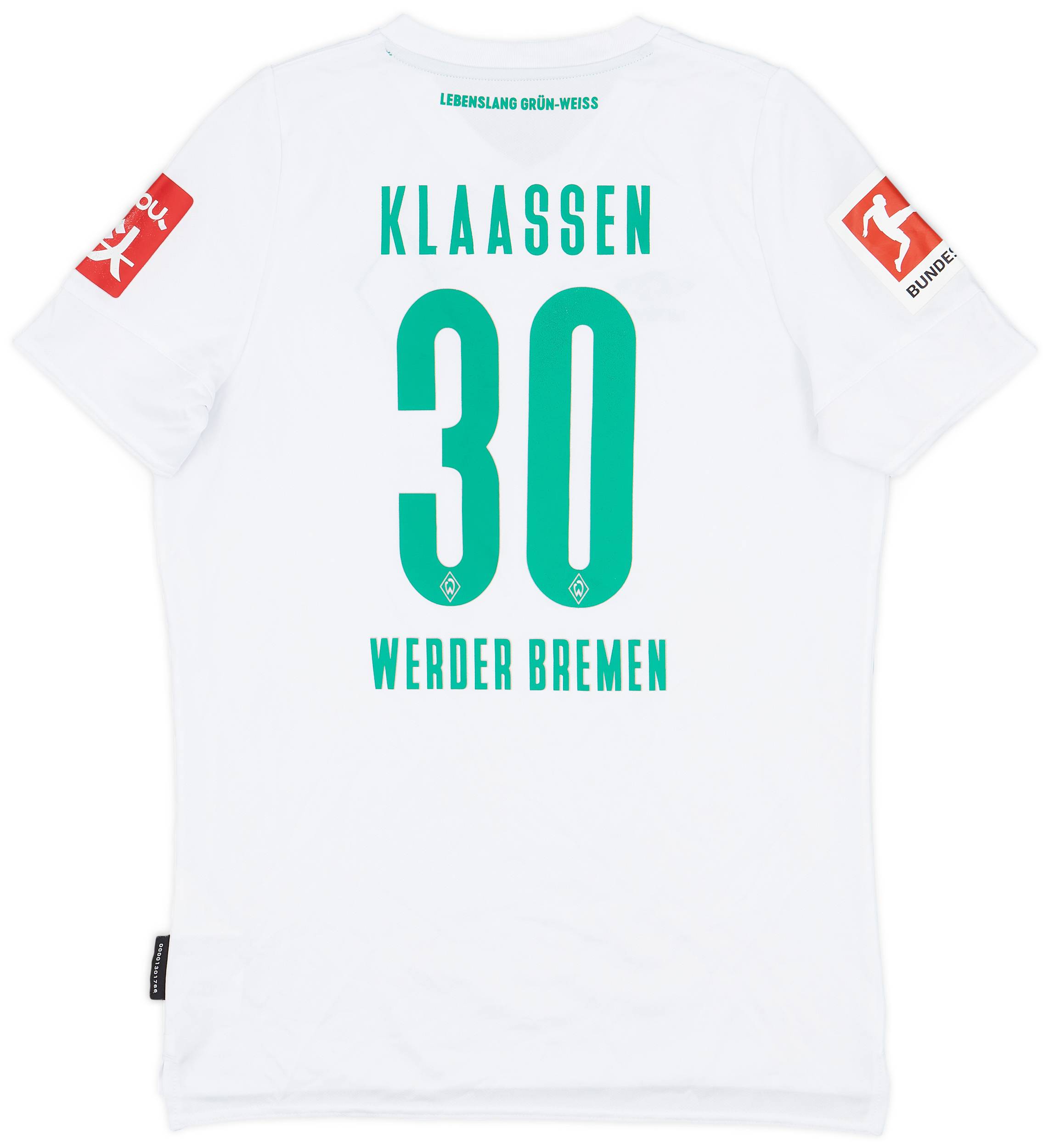 2019-20 Werder Bremen Away Shirt Klaasen #30 - 7/10 - (L.Boys)